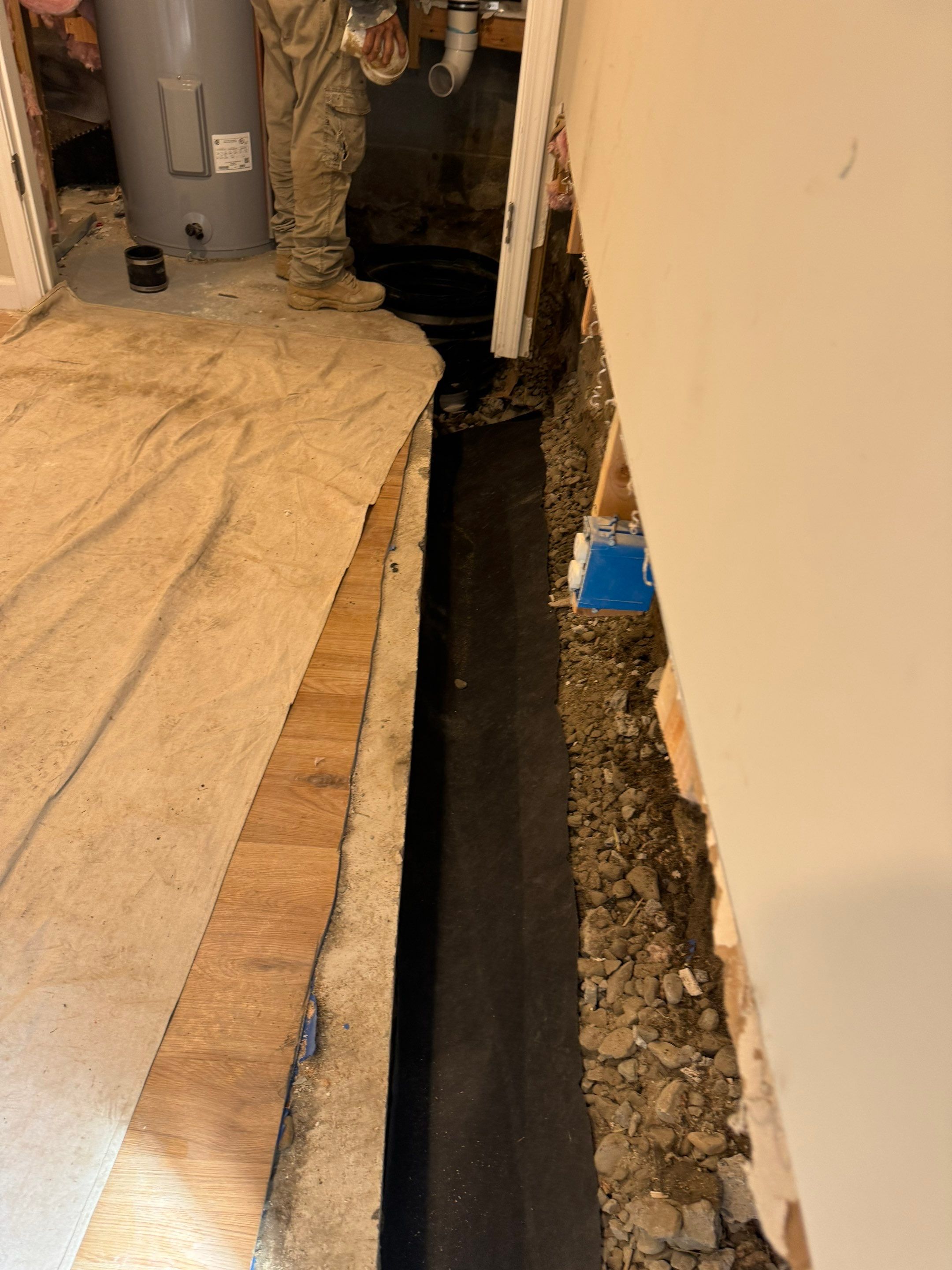 Interior French Drain & Wall Vapor Barrier Boonton NJ by Pure Service Pro, LLC 