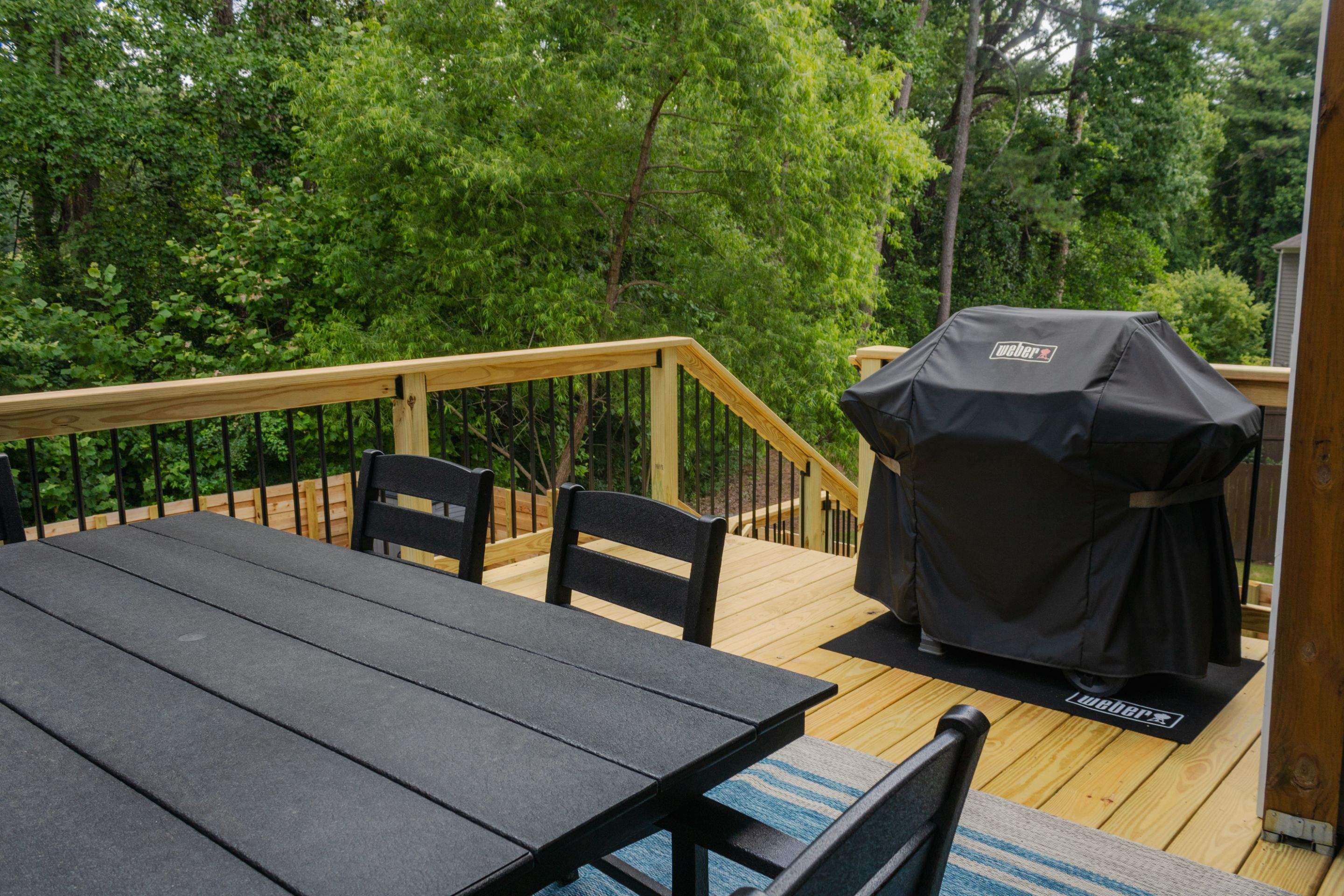 Decatur, GA Multi-Deck Rebuild using Pressure Treated Pine with Trex LED Riser Lights by Nelson Exteriors 