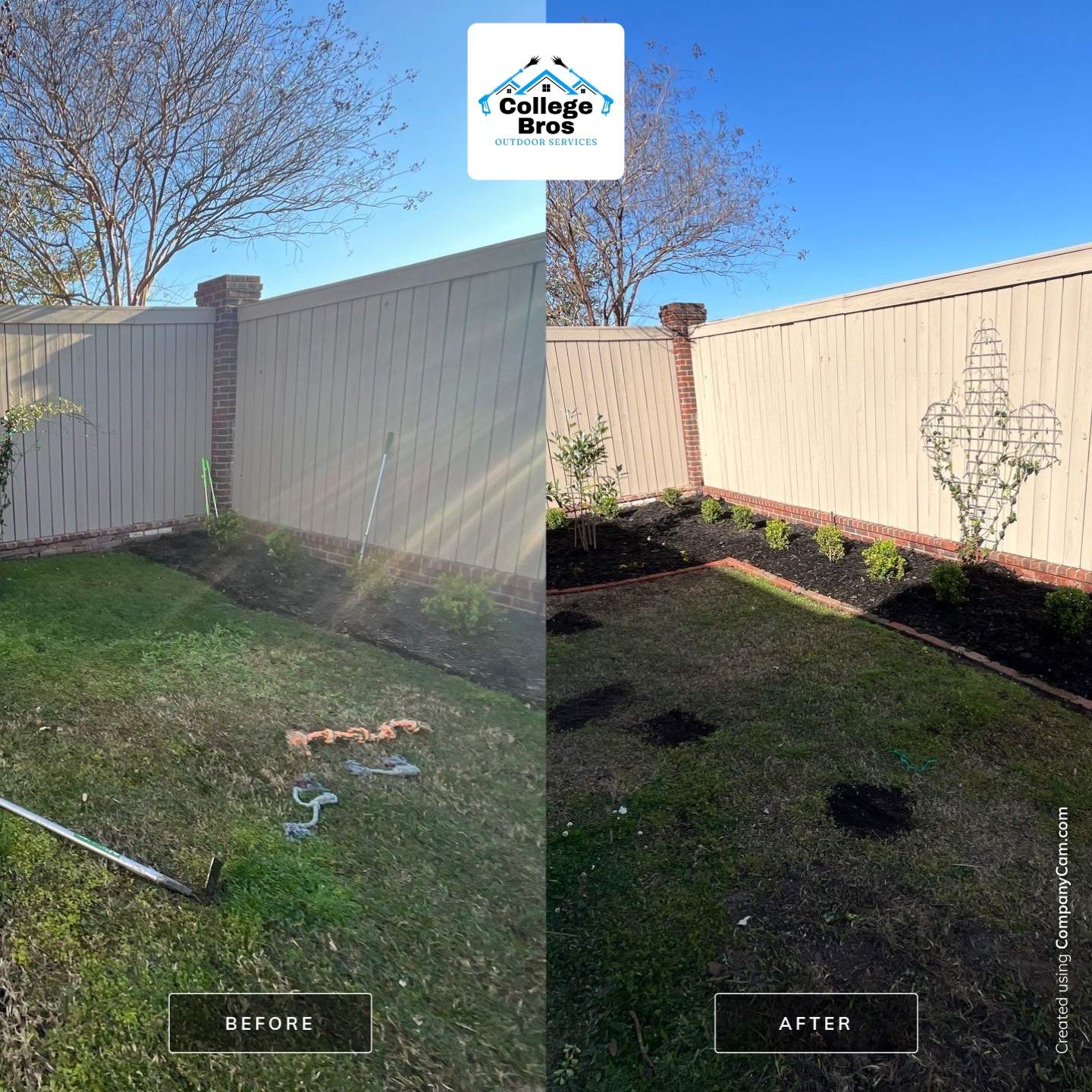 Back yard Makeover by College Bros Outdoor services