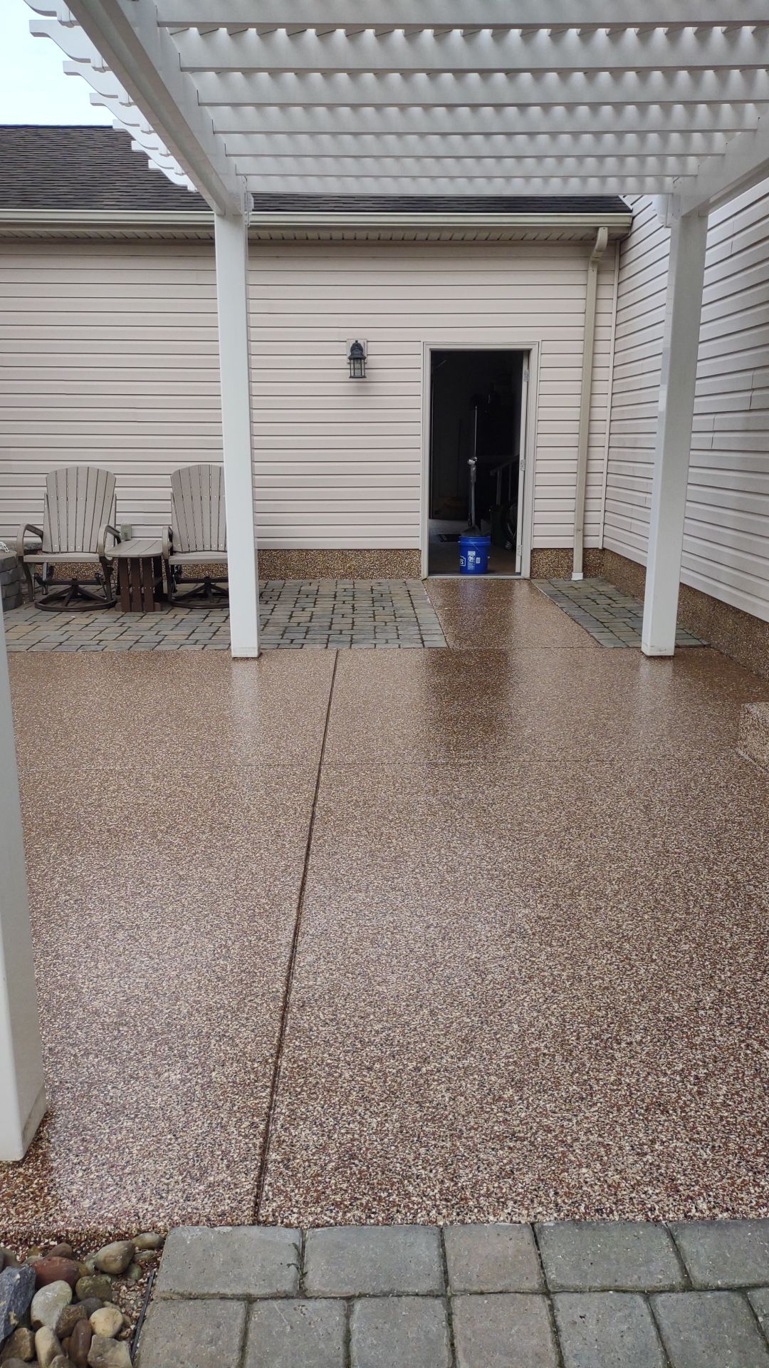 Patio with Stone Removal (Chestnut) - Poland, OH by Alexander Concrete Coatings