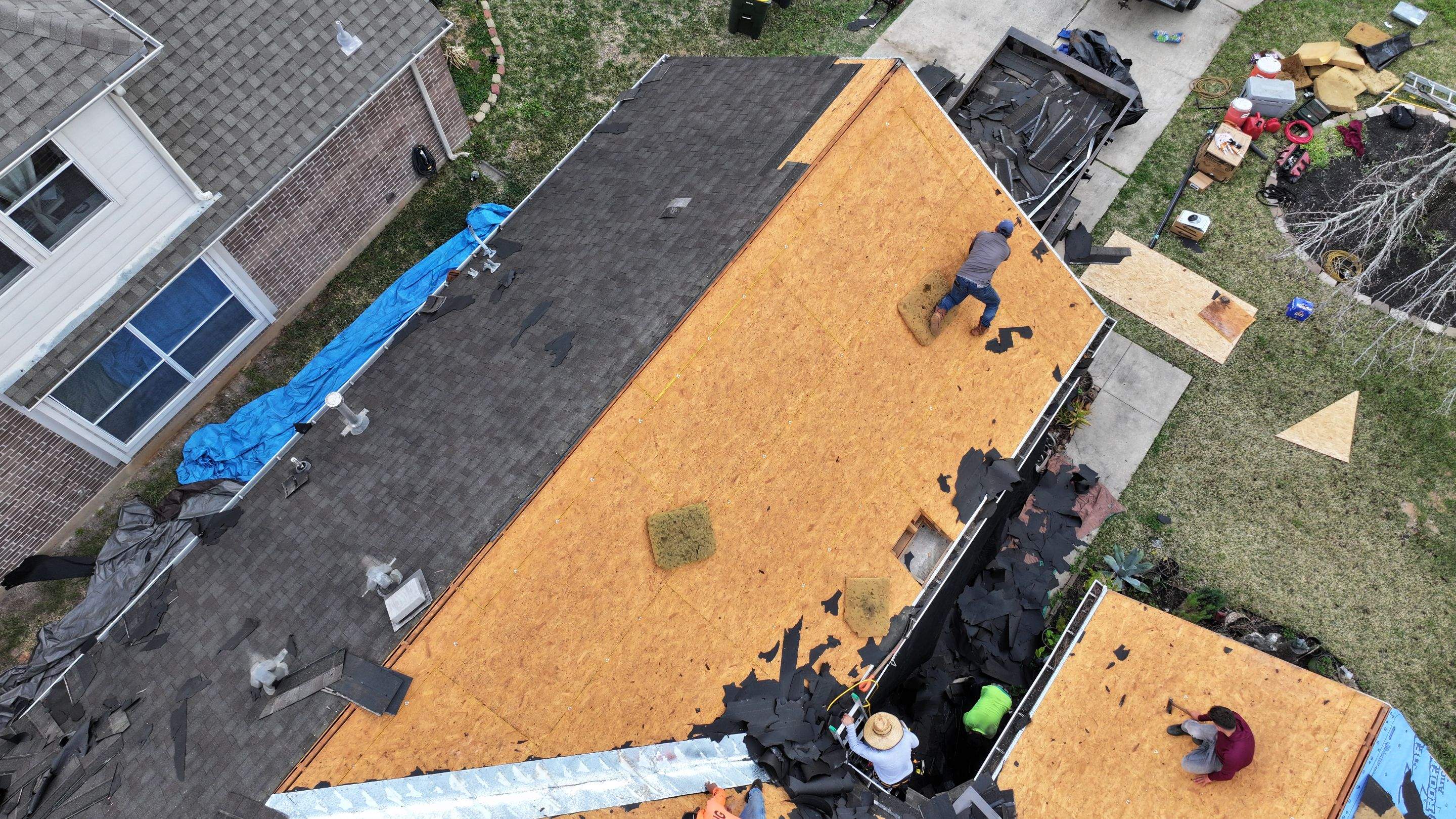 Full Roof Replacement on Brick Two-Story — Conroe, TX by PL Roofing & SB Roofing, LLC.