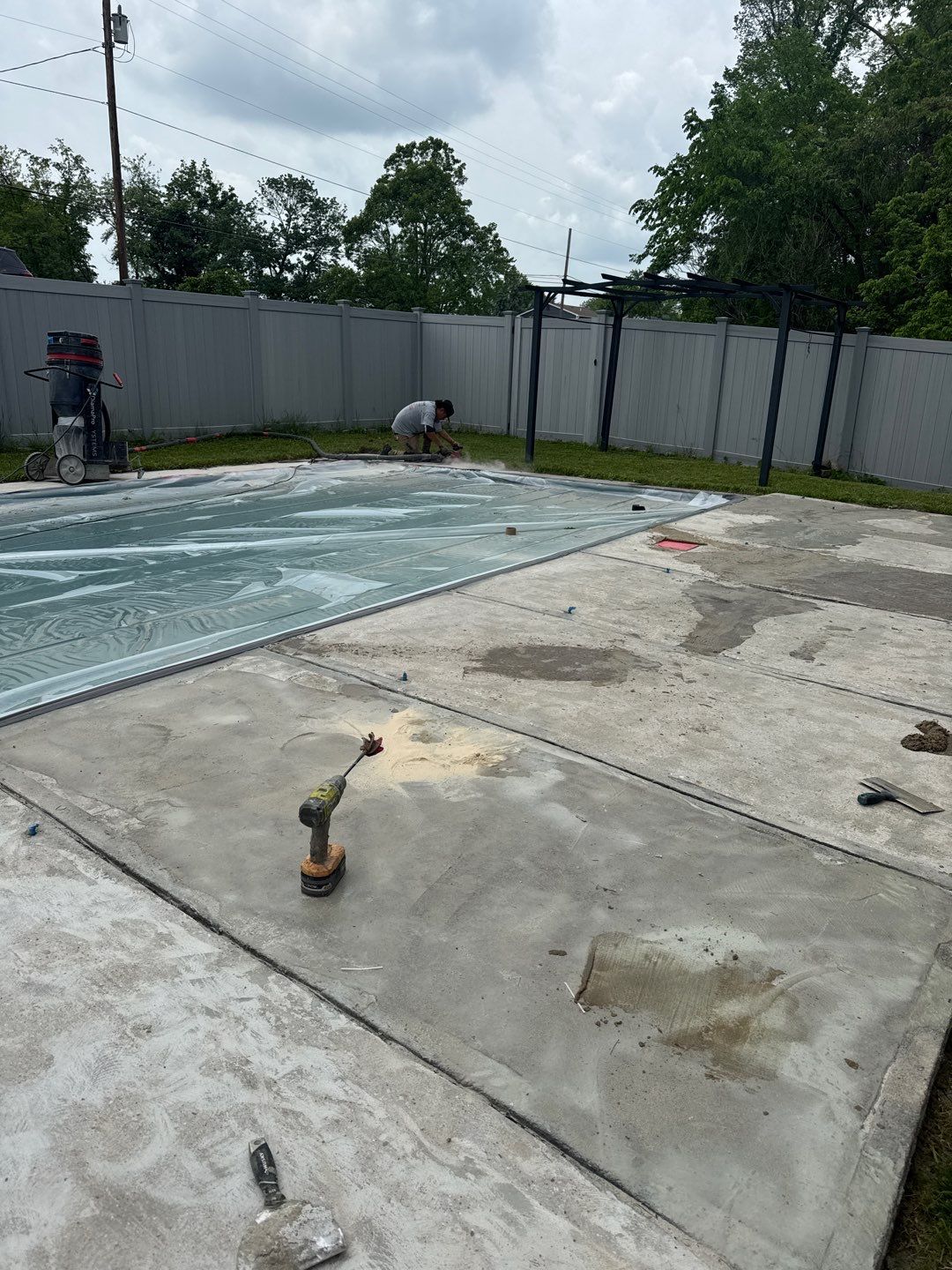 Twilight Pool Deck Project in McDonald by Floors in a Day, Inc