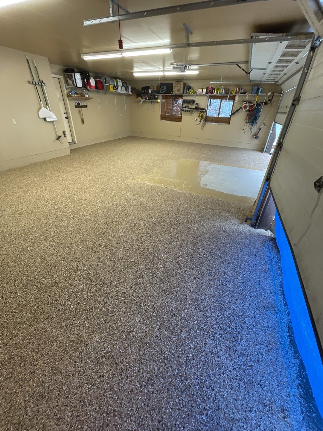 Garage Transformation using Sandstone by Croc Coatings, LLC