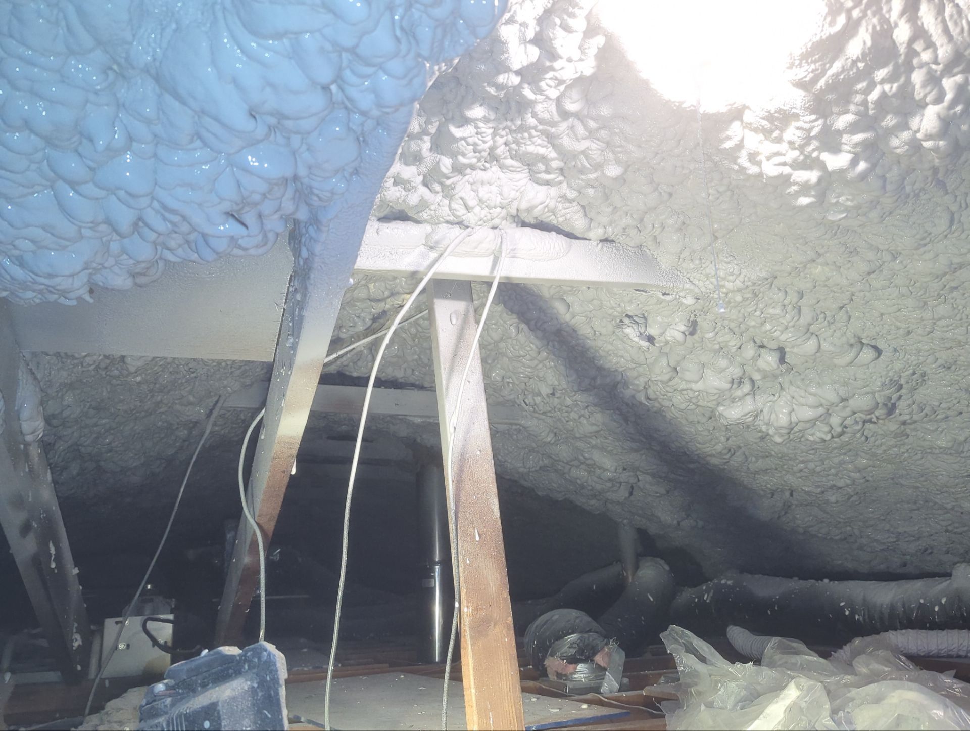 Attic Retrofit using open cell spray foam by NYS Foam & Energy