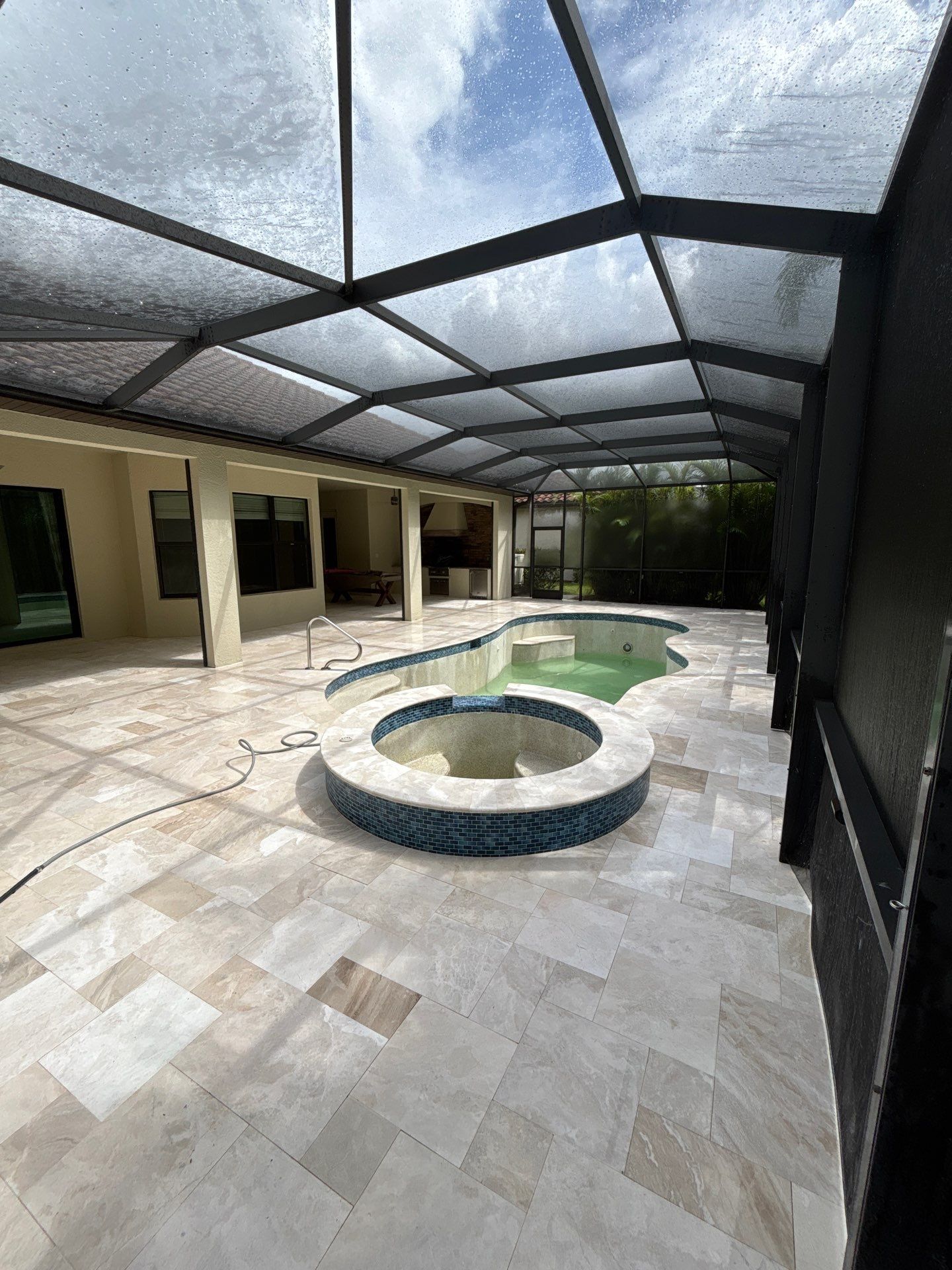 Textured Marble Pool Deck - Bonita National Golf & Country Club by Old Town Pavers Llc