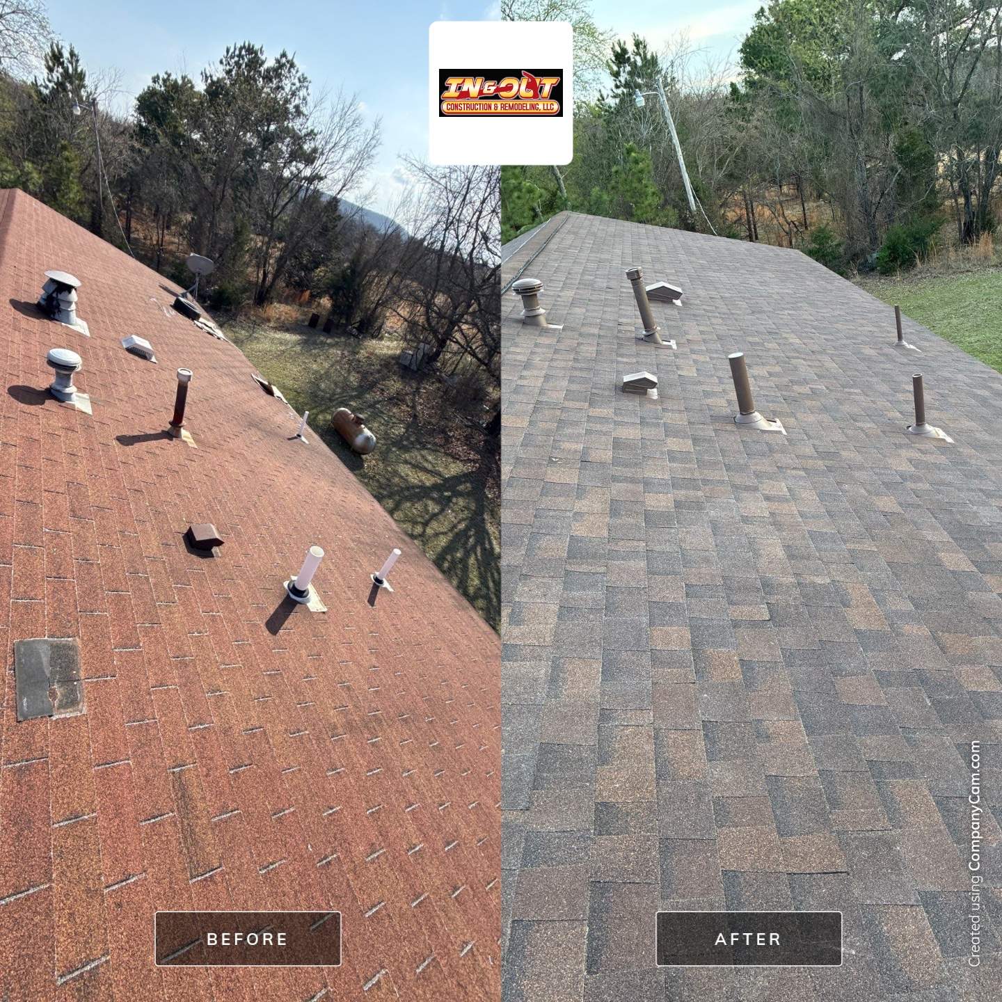 Roof replacement by In & Out Construction & Remodeling, LLC