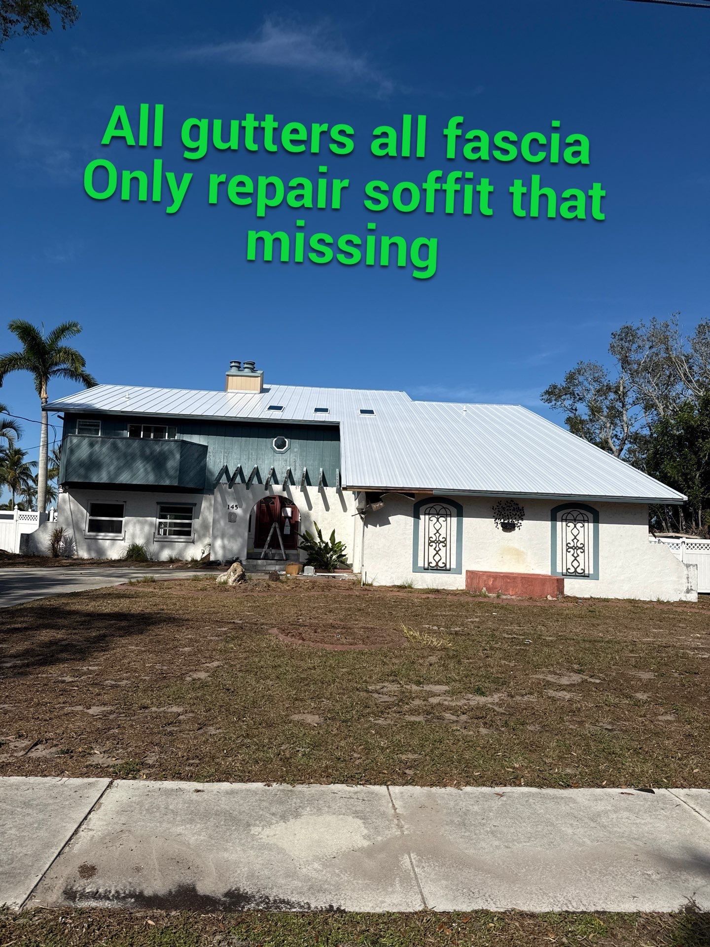 K-Style Seamless Gutter Installation using White Seamless Gutters in Sarasota FL by Gutter Professors