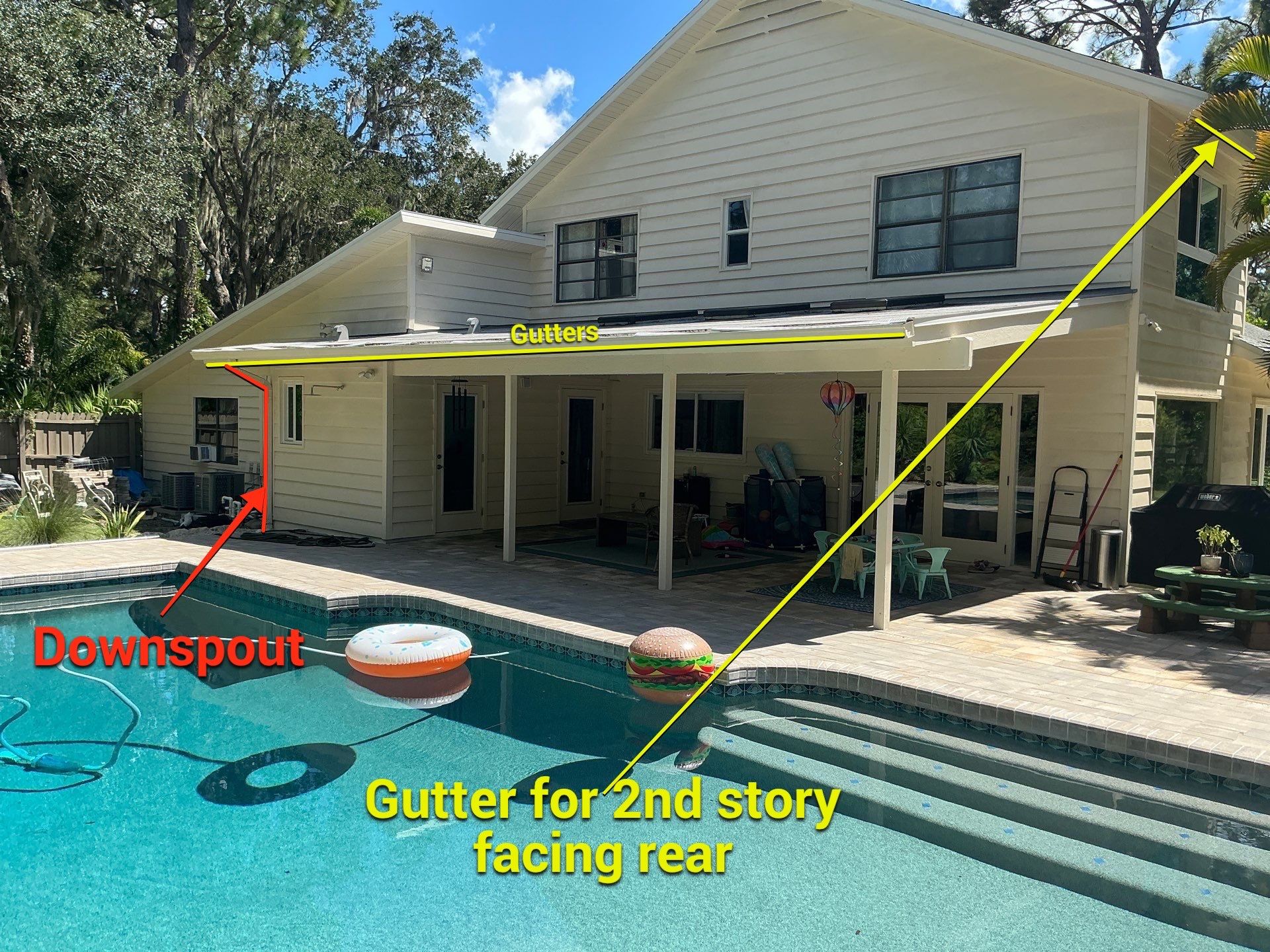 White 6-Inch Seamless Gutters Installation in Sarasota FL by Gutter Professors