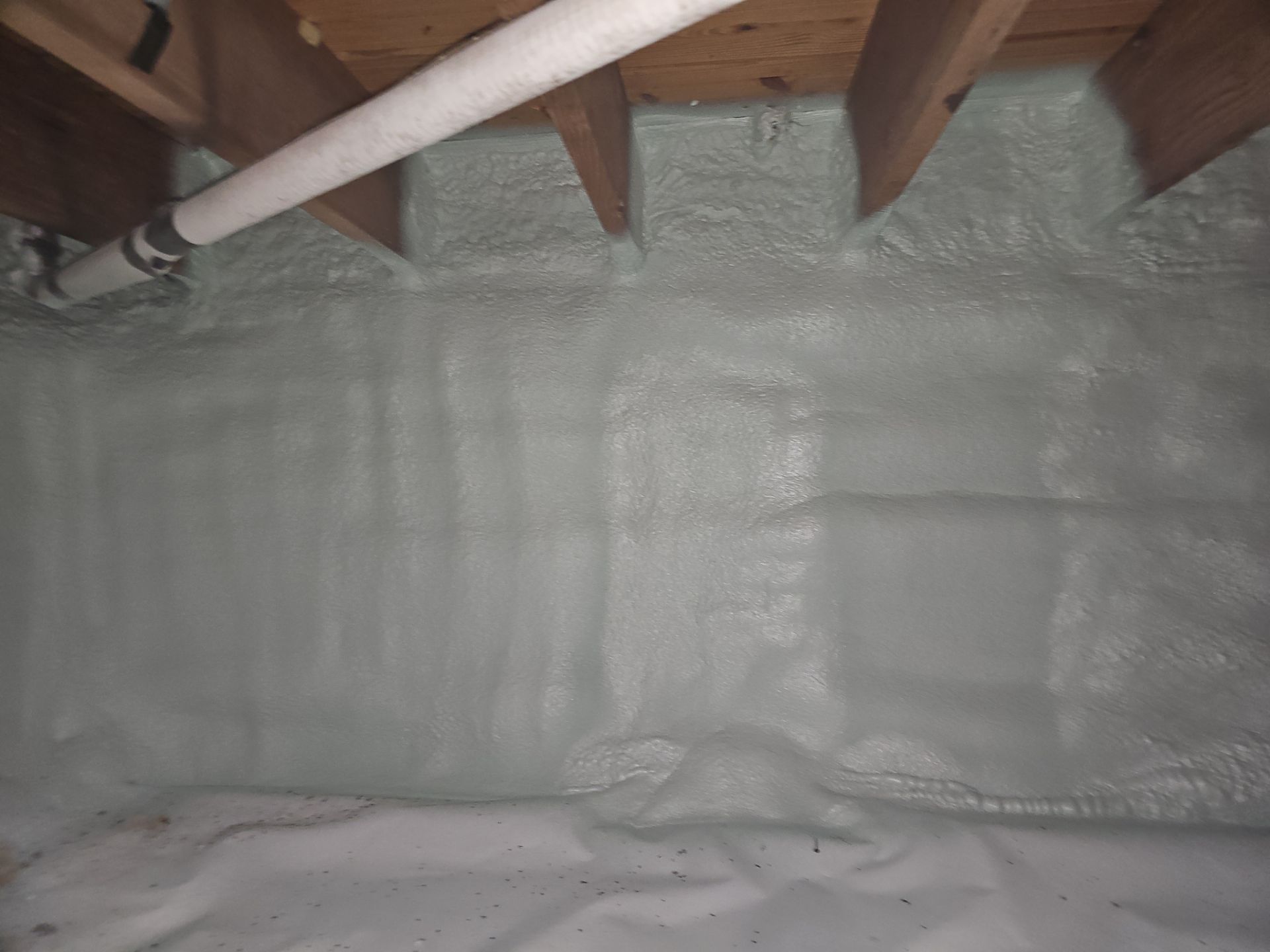 Basement Exterior Walls using Crawl Space Liner by NYS Foam & Energy