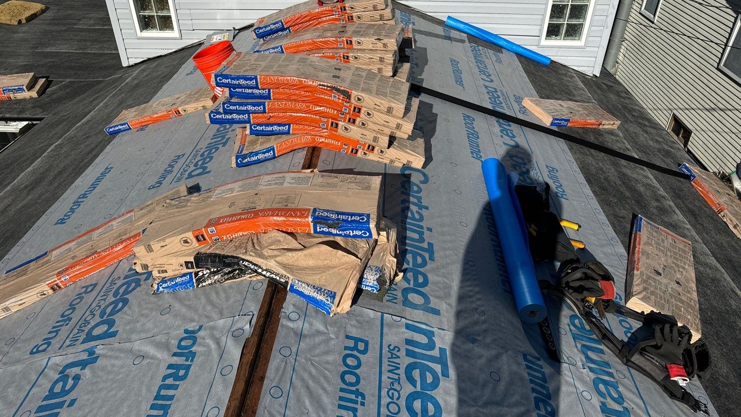 Roof Replacement using CertainTeed Landmark Moire Black by 180 Contractors