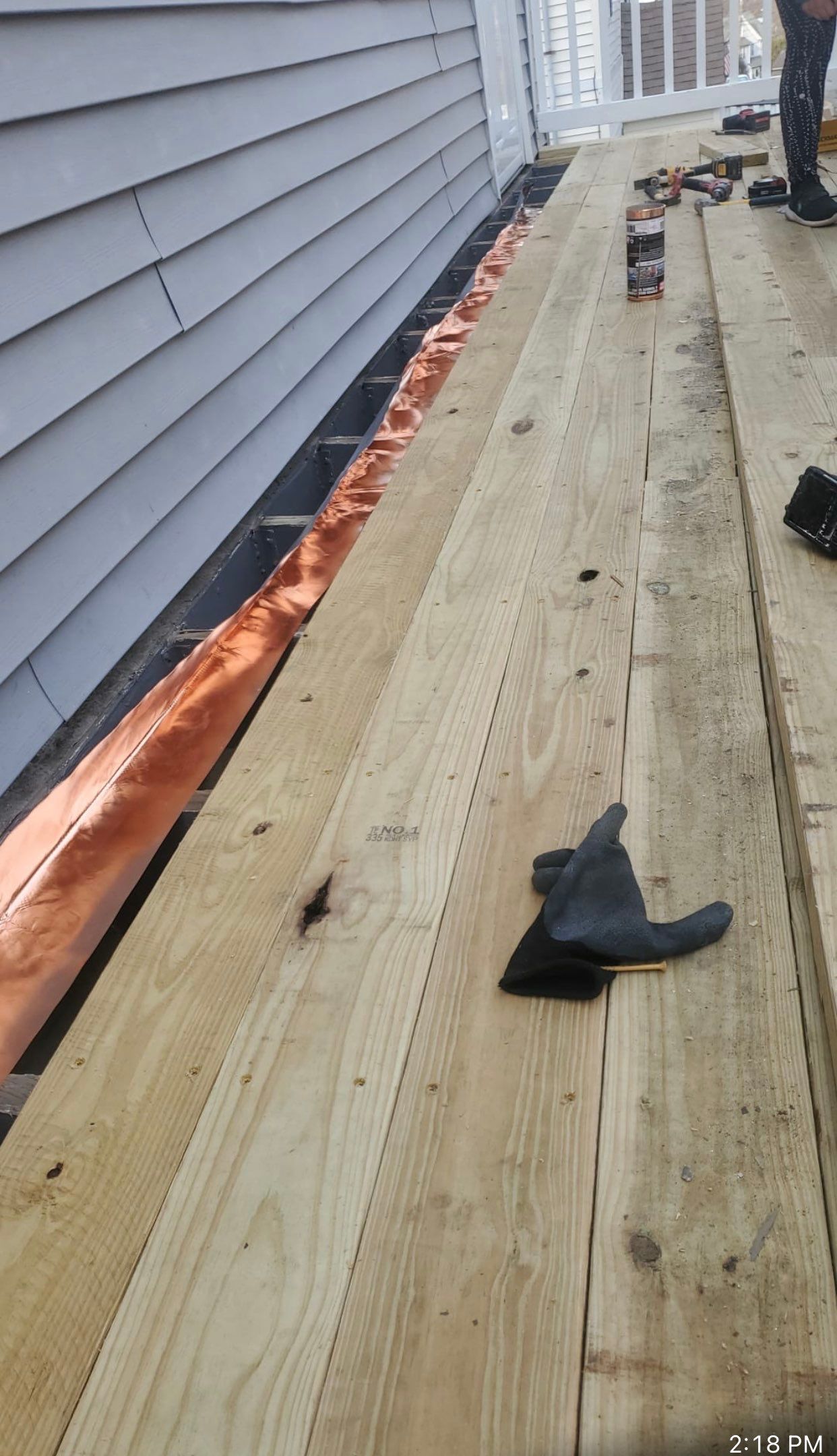 Deck Installation using Pressure treated railing by A Plus Exterior