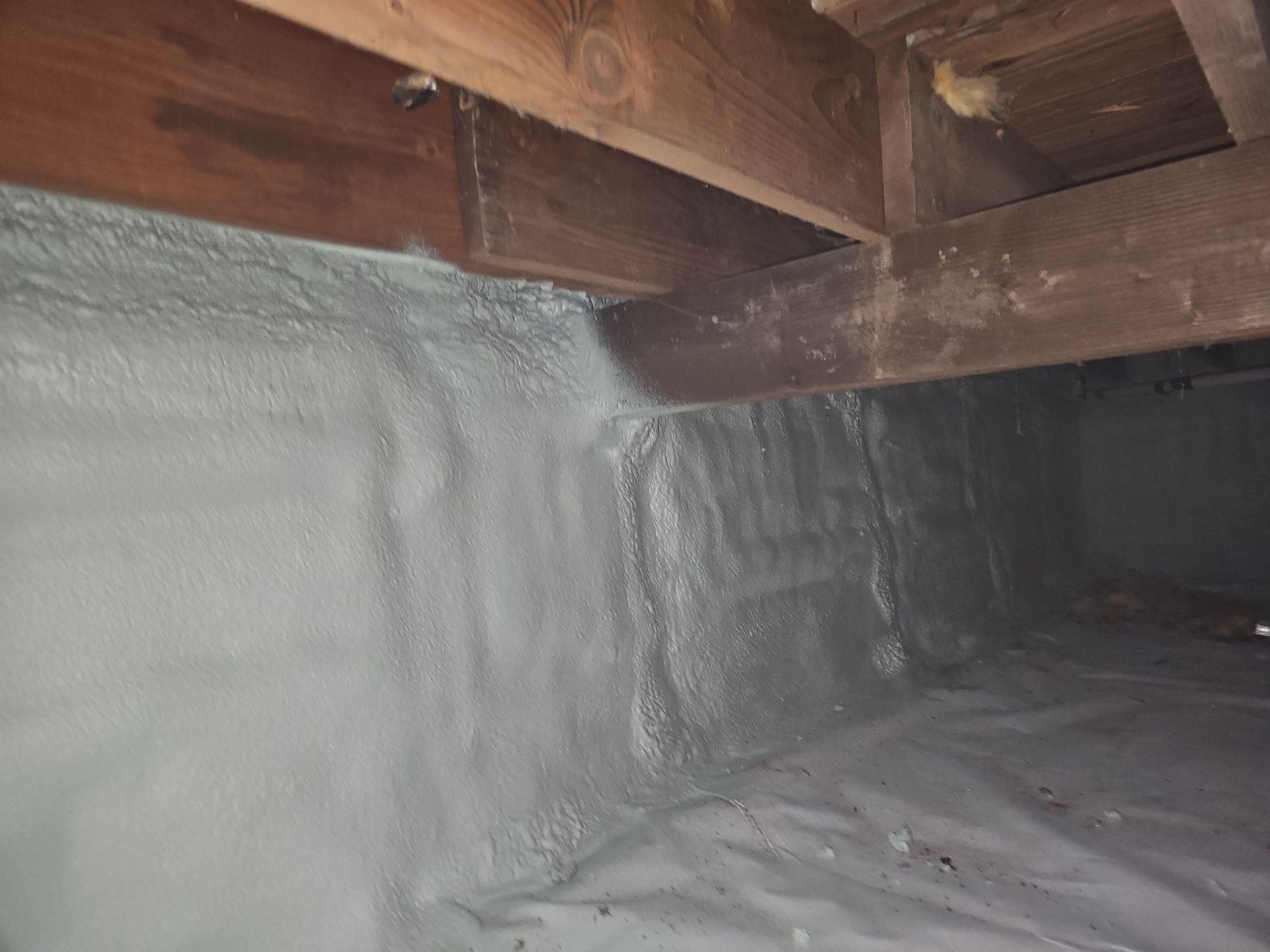 Basement Exterior Walls using Crawl Space Liner by NYS Foam & Energy