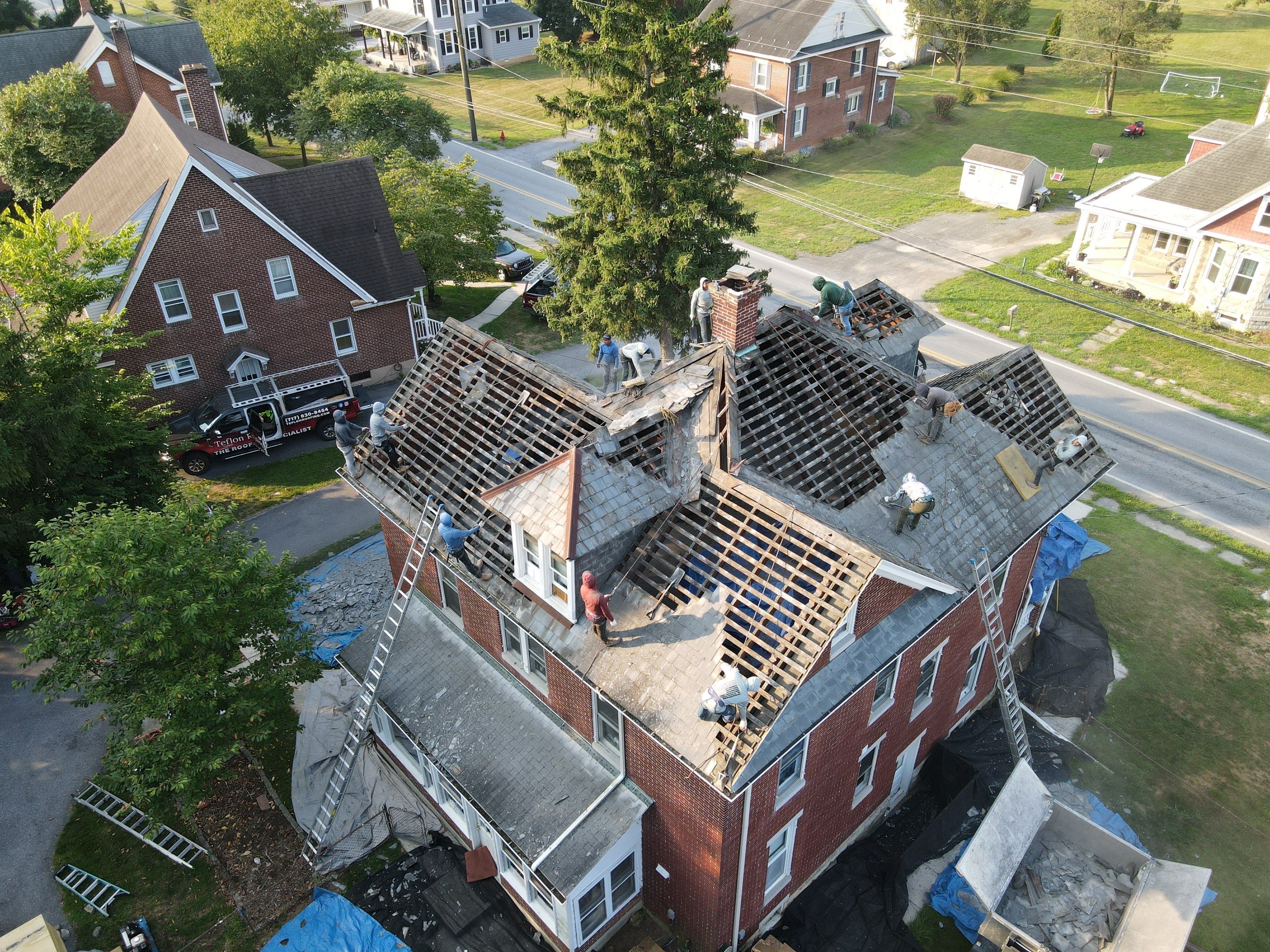 Slate Roof Removal  by Teflon Roofing