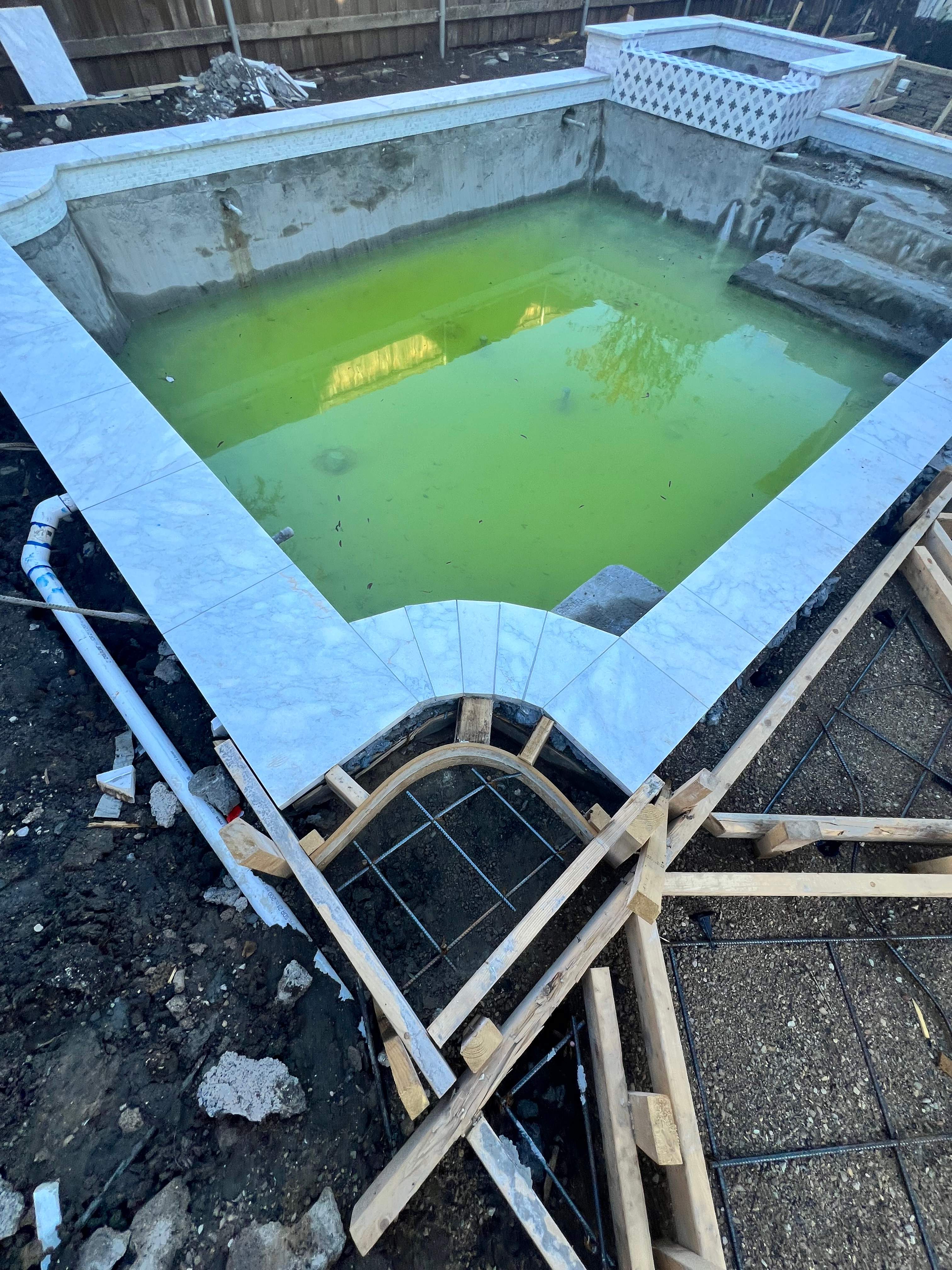 Geometric Pool with Raised Spa and LED Lighting by Pinnacle Pools and Spas - DFW