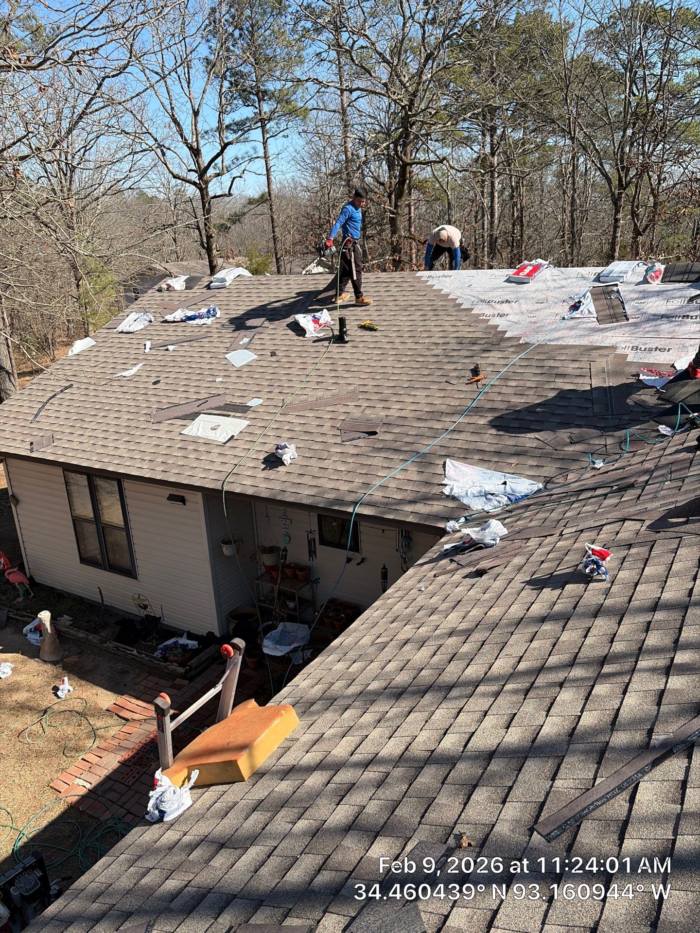 GAF Timberline HDZ Architectural Shingle Roof Replacement in Hot Springs by Temple Roofing and Exteriors