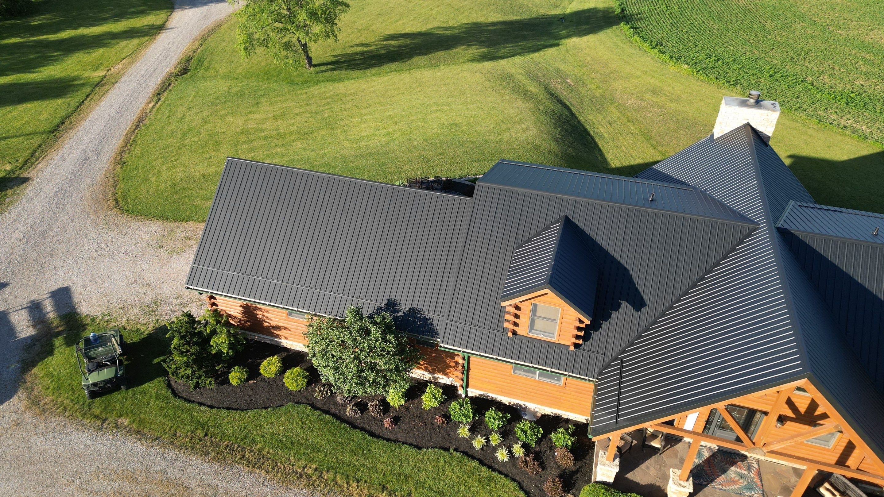 Residential Roofing Installation using Performance Panel Metal - Frost Black by RoofX 