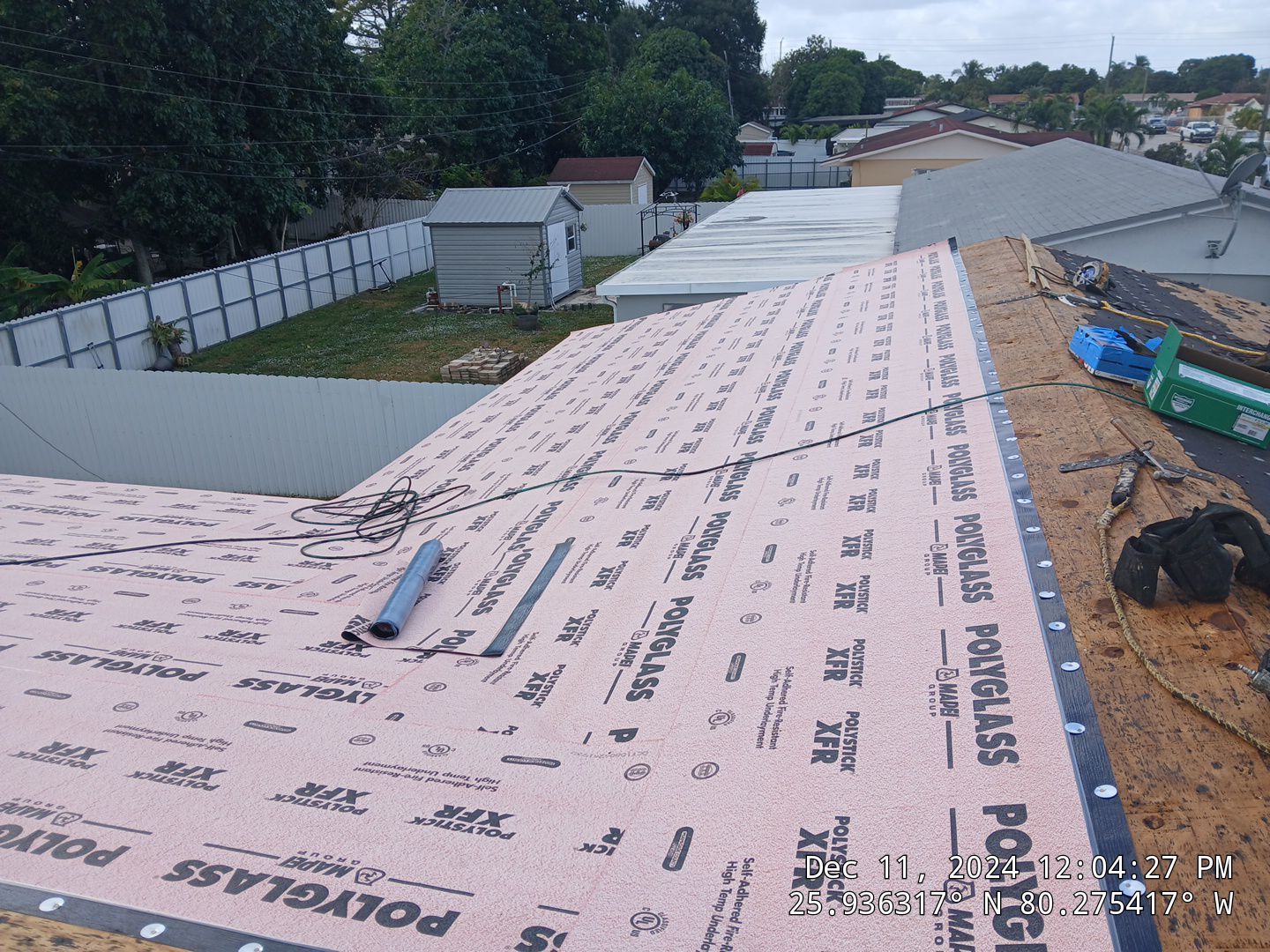 RESIDENTAL METAL REROOF 24 GUAGE DOVE GRAY 1-1/2" MECHANICAL SEAM METAL POLYGLASS POLYSTICK XFR by Earl W. Johnston Roofing 
