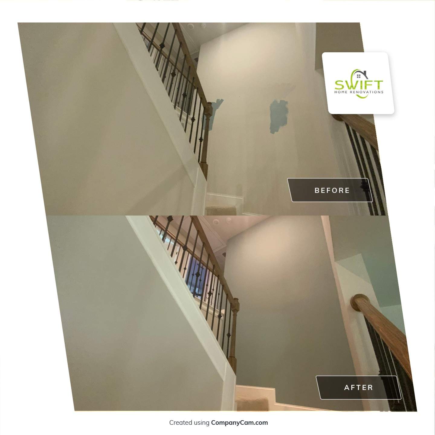 Interior House Painting and Accent Wall Installation in Canton by Swift Home Renovations
