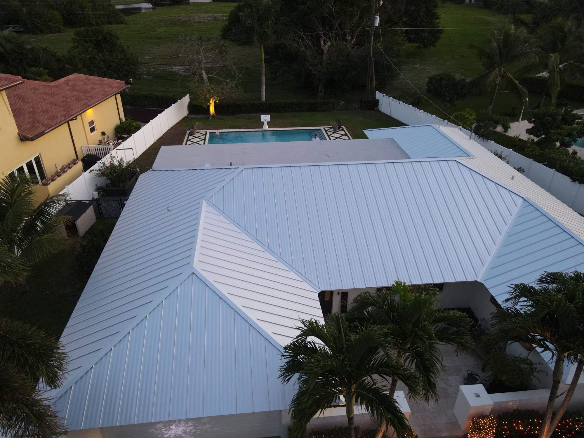 Residential Roofing Installation using 1" Nail strip metal roof by BLUES BROTHERS ROOFING