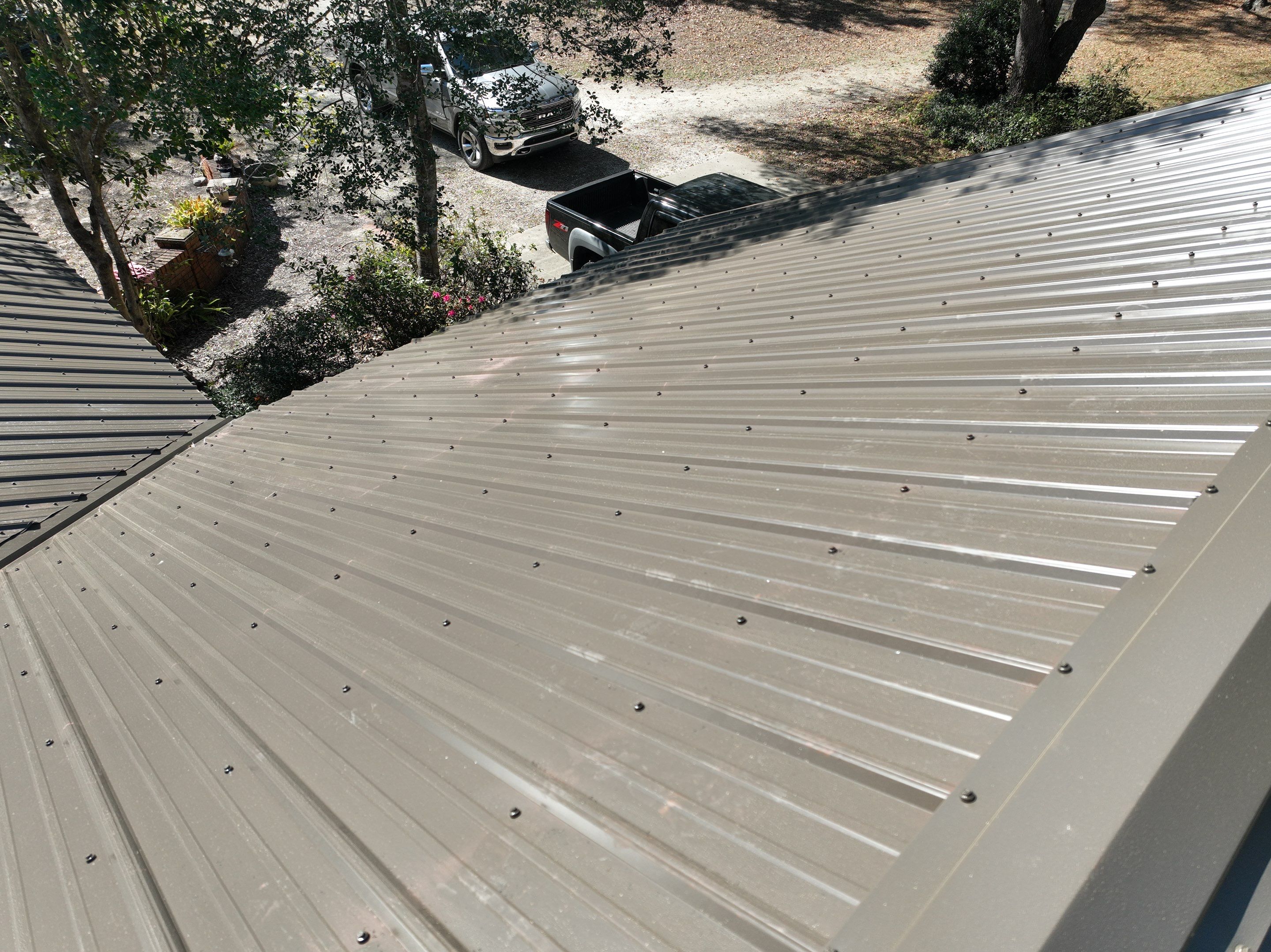 Taupe Exposed Fastener by Reimagine Roofing