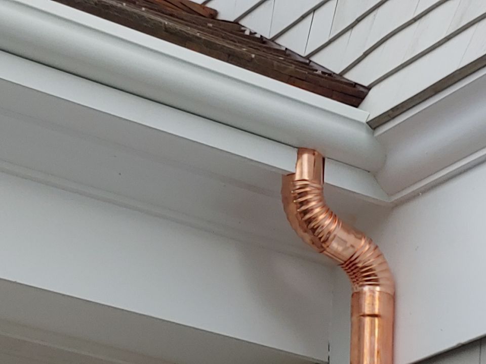 Gutter Installation using 4x5 FiberGlass Gutter in Duxbury by Gutter Pro Enterprises