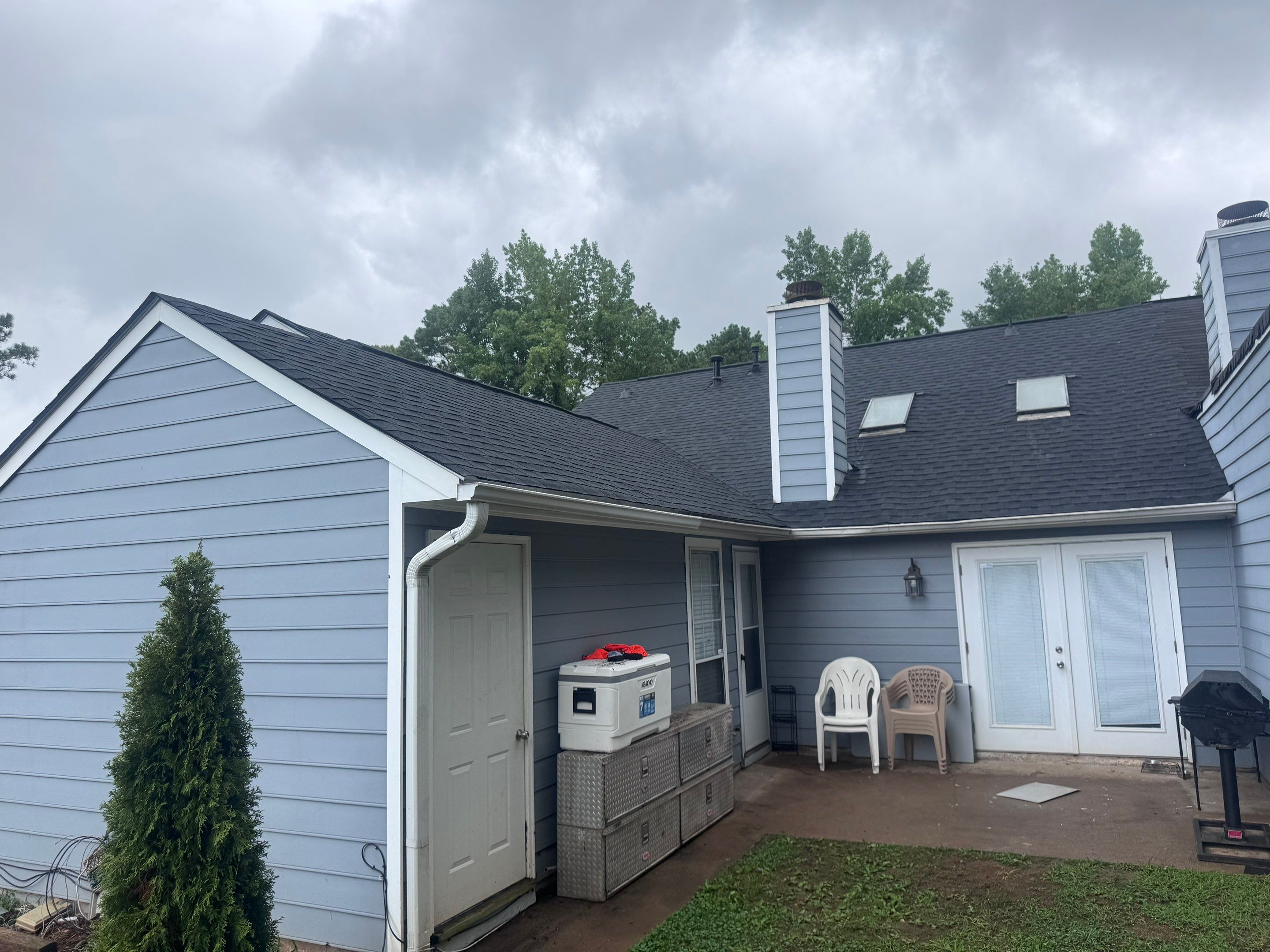 Architectural Shingle Roof Replacement with New Skylights in Woodstock by Mosaic Roofing Company