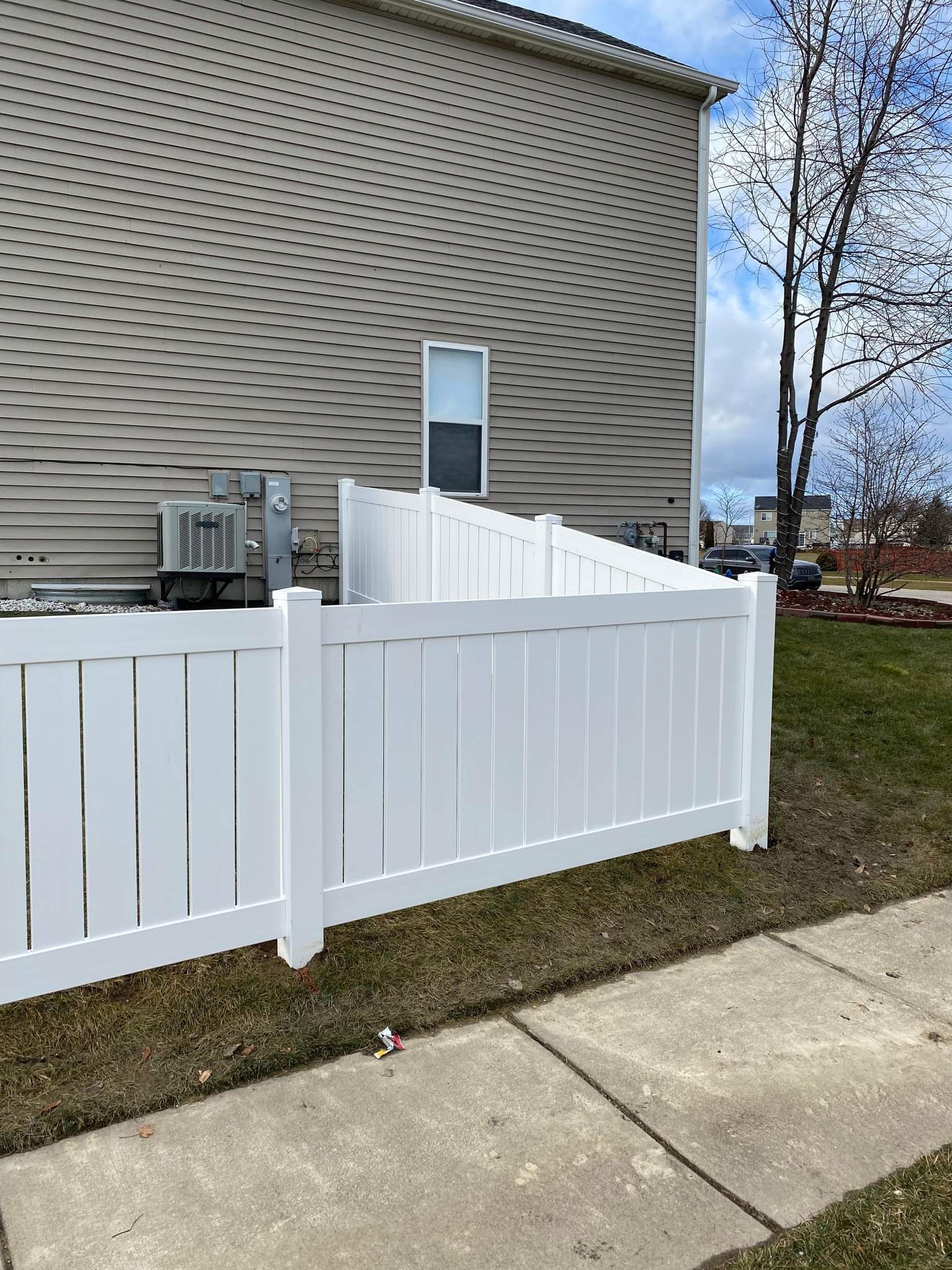Fence Installation using Semi Privacy Vinyl  by Map Quality Fencing & Decks