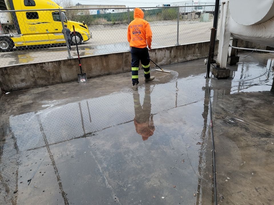 commercial pressure washing using Hot water by Northern Power Washing LLC.