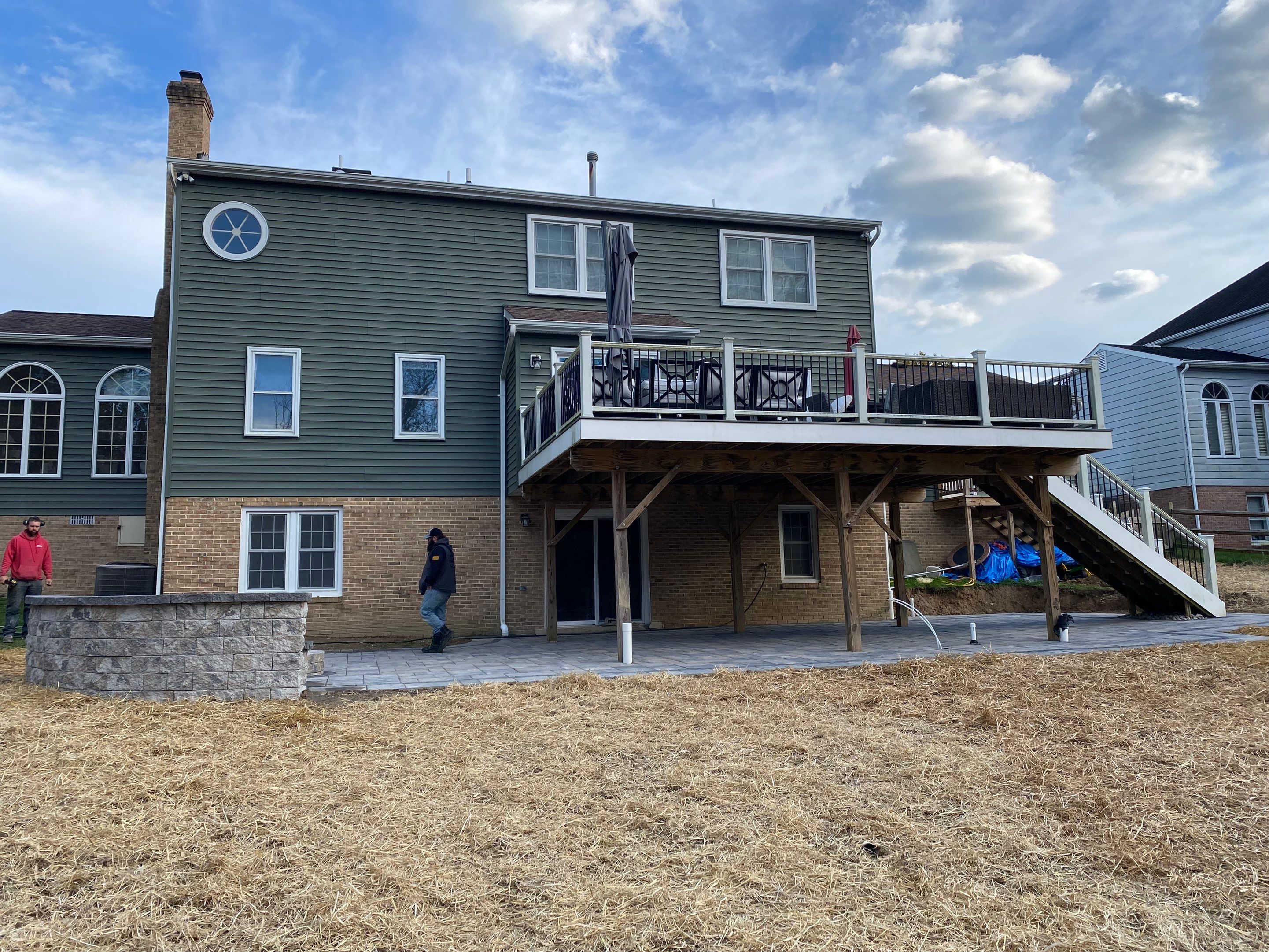 Backyard Transformation using Techo-Bloc Pavers by The Smet Companies, LLC