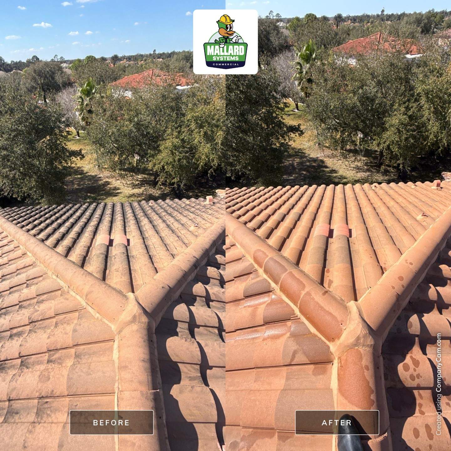 Barrel Tile Roof Cleaning by Mallard Systems