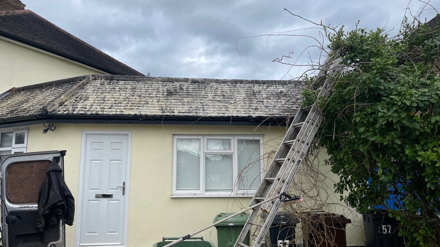 Roof Scraping- Moss Remaval - Biocide using Moss Scraper Blades by Ges Exterior Cleaning ltd