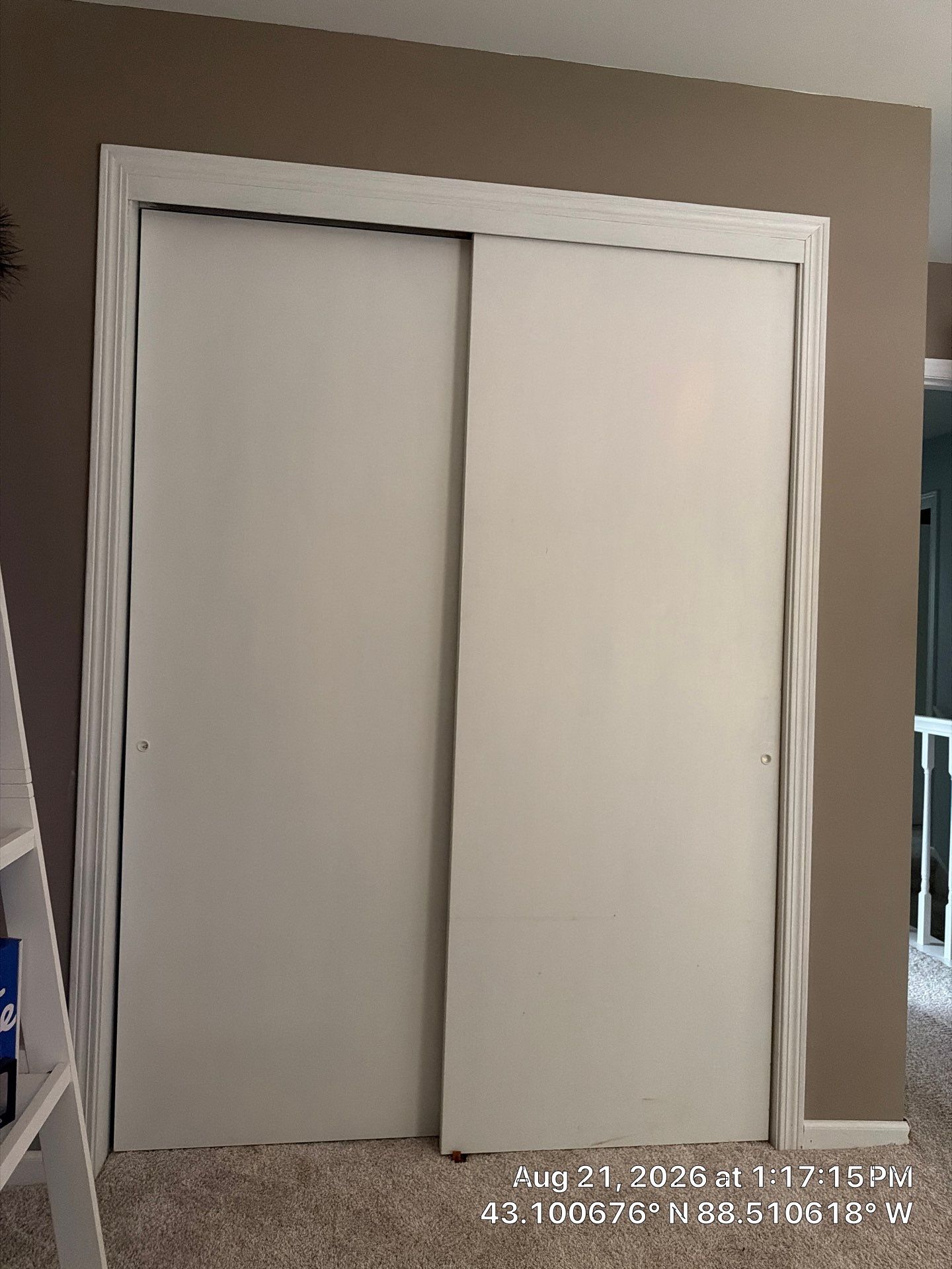 New White Sliding Closet Door Installation in Oconomowoc by CompanyCam Sales Demo