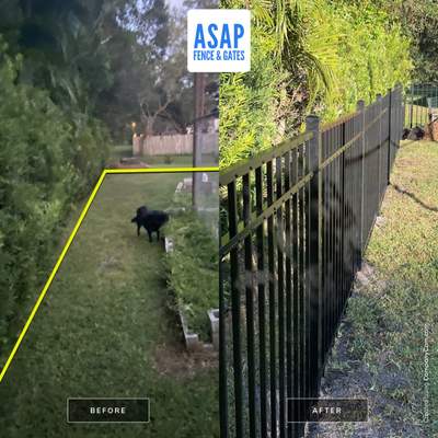 Bradenton, FL 4 ft. Tall 3-Rail Black Aluminum Fence