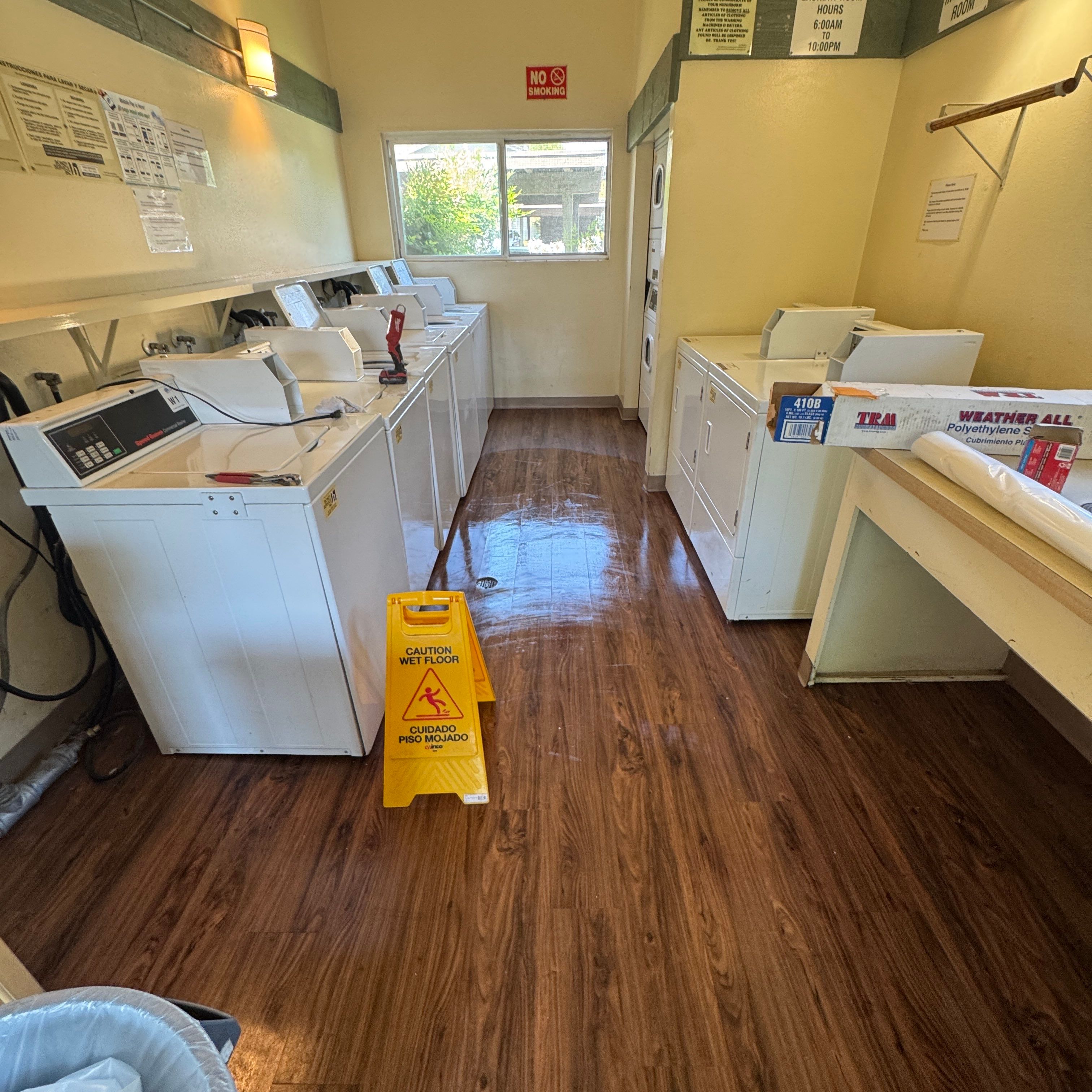 Laundry Room Water Restoration & Rebuild in Irvine by One Stop Source