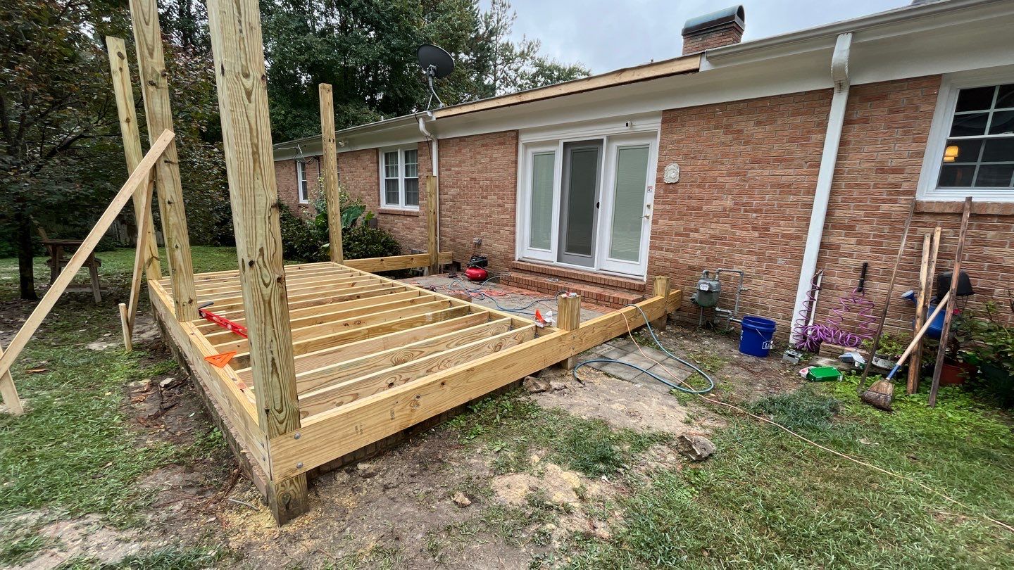 Porch Build using Trex Decking by Midlands Roofing & Exteriors