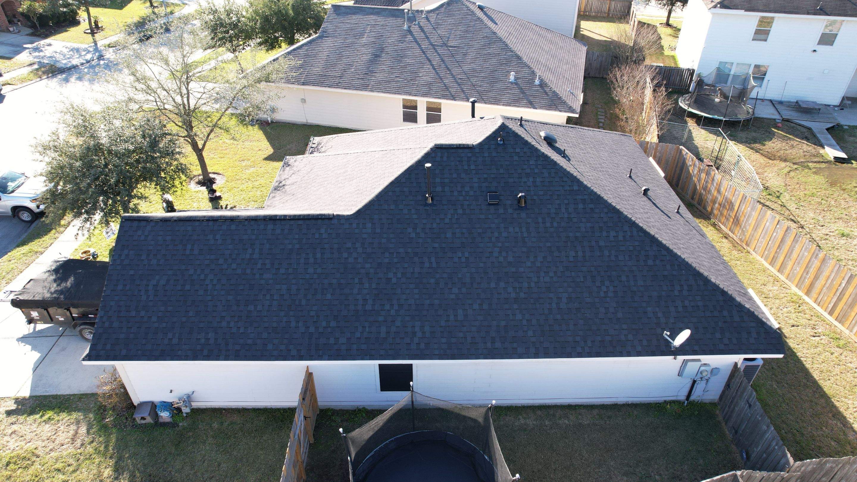 Charcoal Hip-Roof Replacement — Humble, TX by PL Roofing & SB Roofing, LLC.