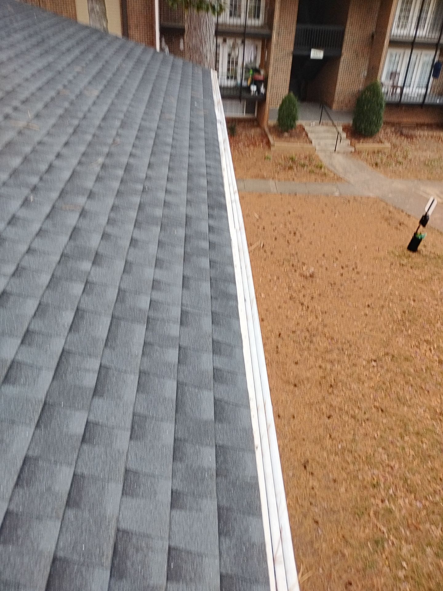 HOA gutter cleaning after photo.