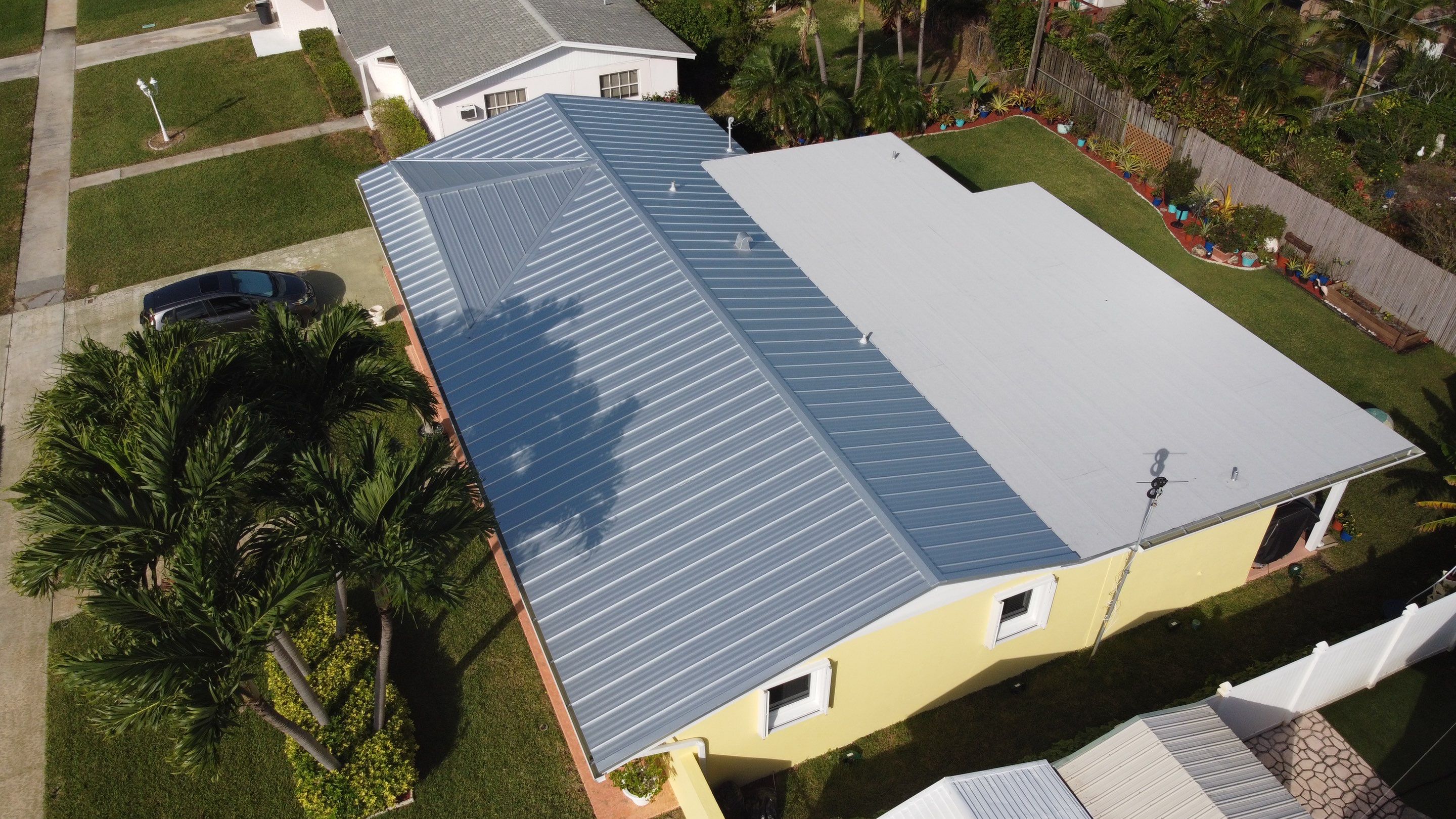 Residential Roofing Installation using 1" Nail strip metal roof by BLUES BROTHERS ROOFING