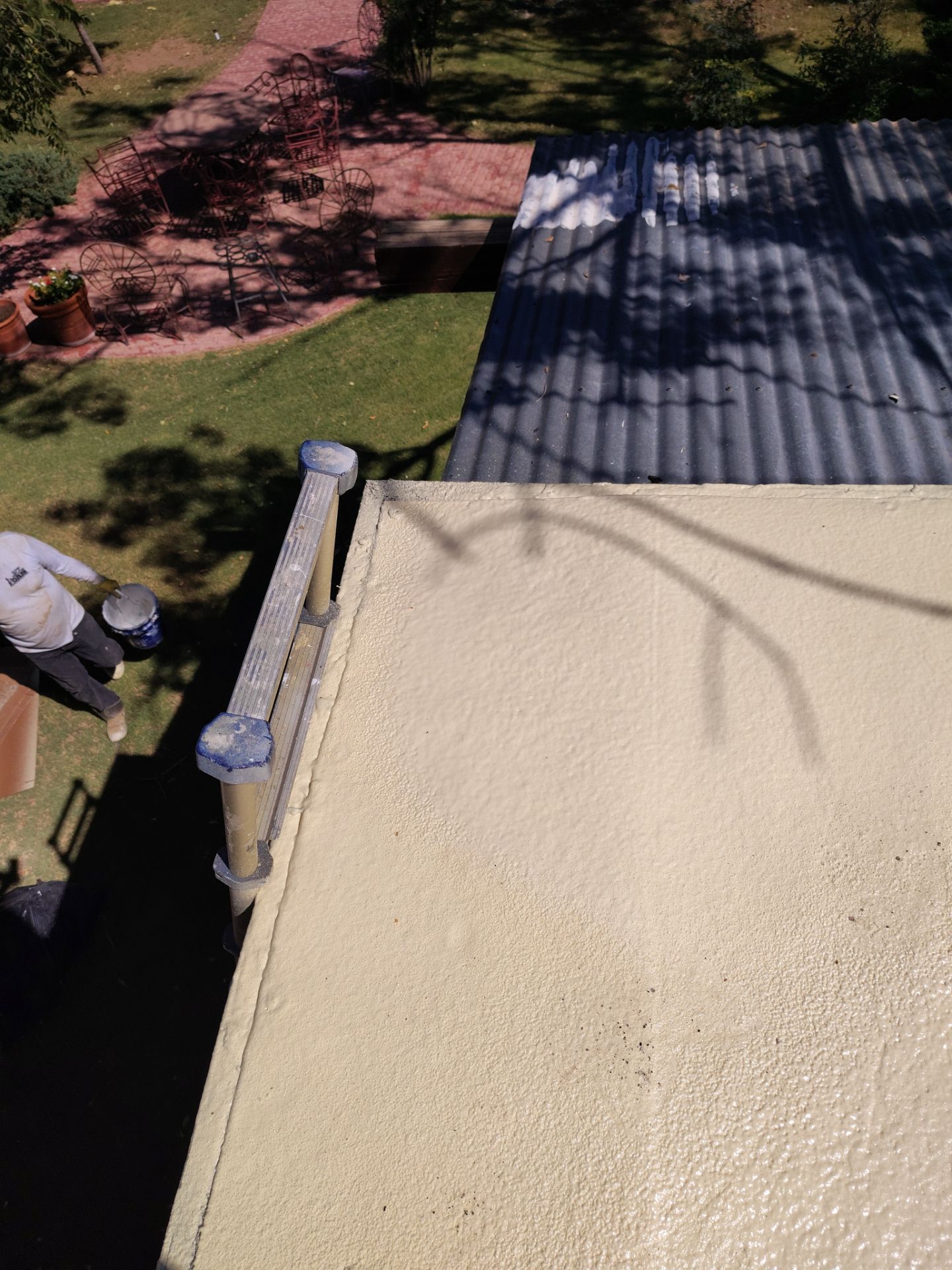 Residential roof application by SPF Services 