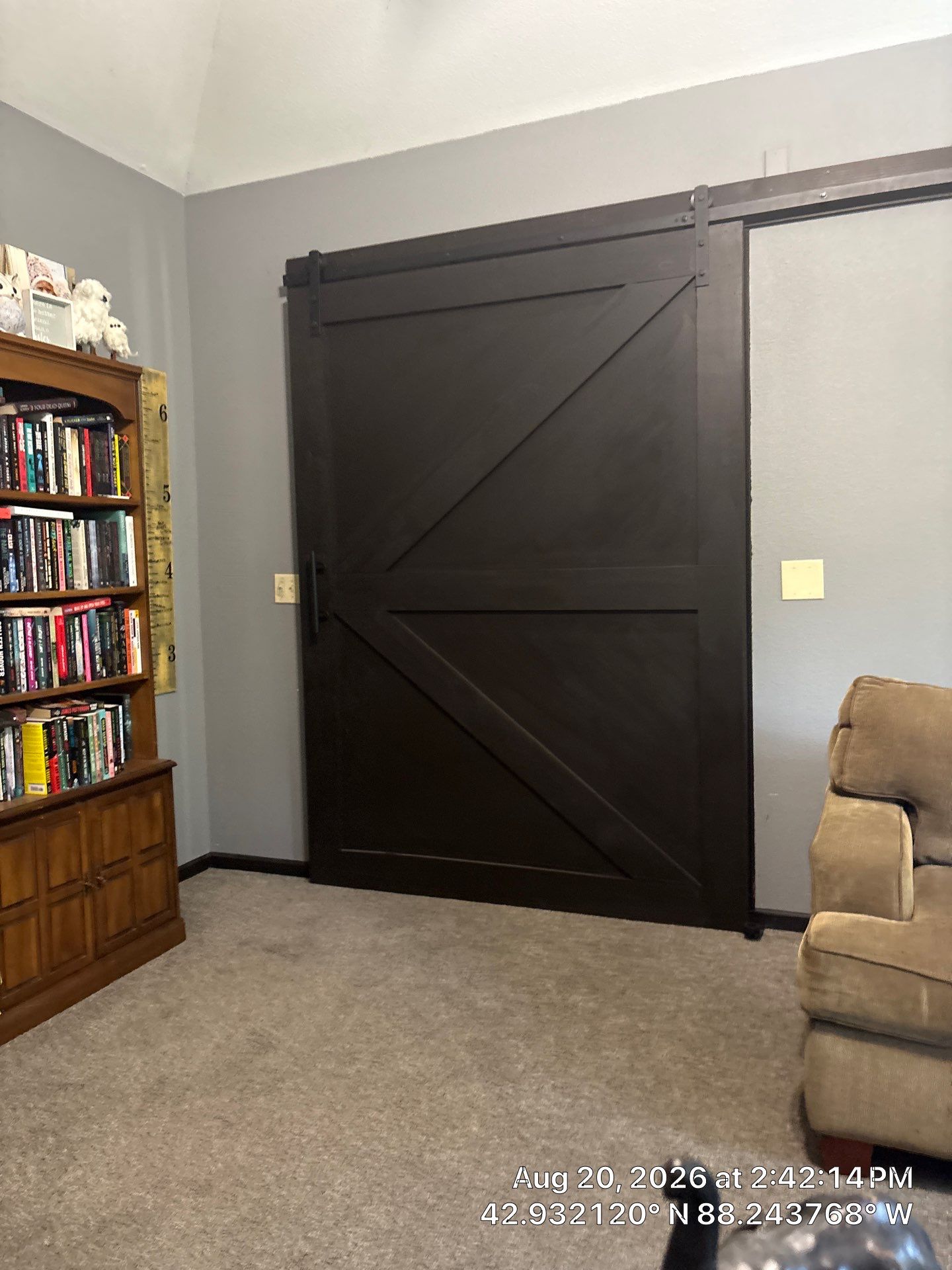 Custom Barn Door Installation and Industrial Ceiling Fan Upgrade in Waukesha by CompanyCam Sales Demo