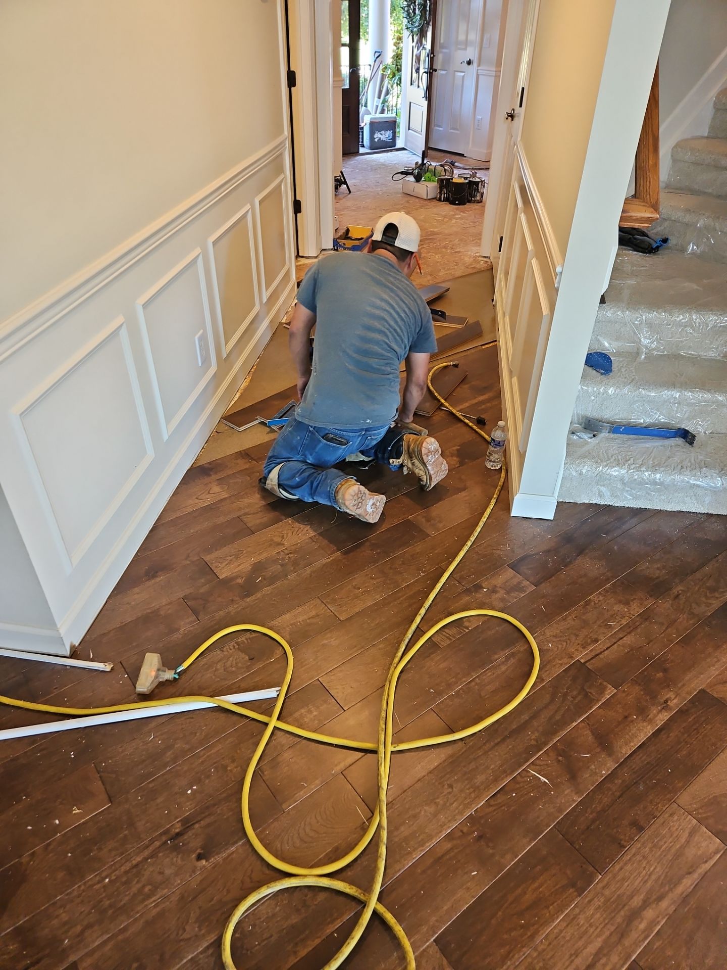 New Hardwood and Refinished Stairs  by Footprints Floors of Nashville