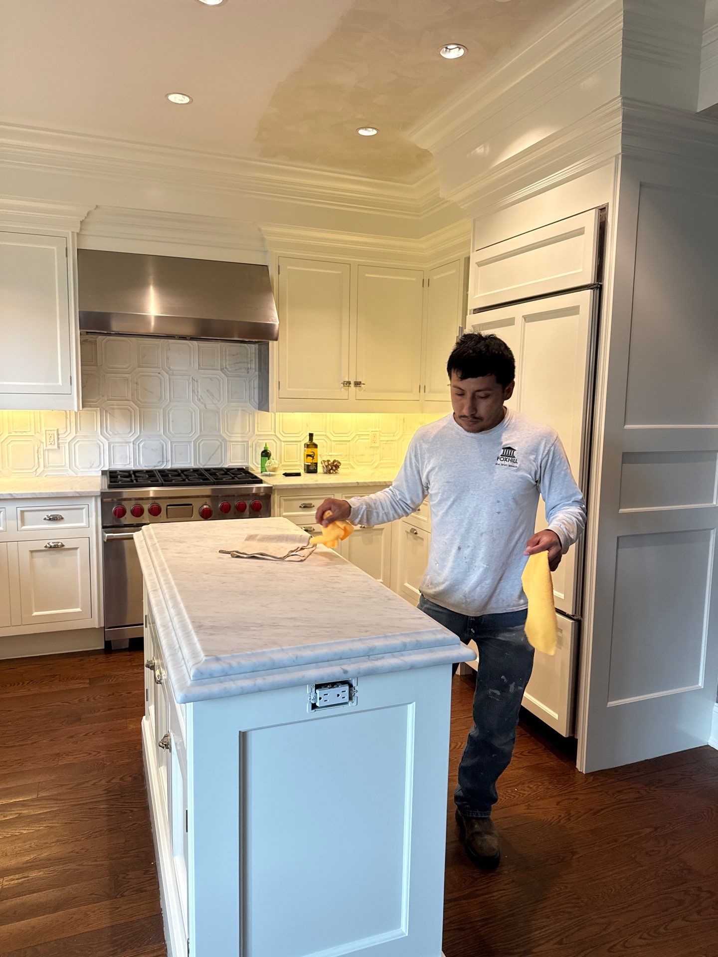 Water Damage Repairs in Luxury Kitchen and Primary Bathroom by Fox Hill Luxury Real Estate Services