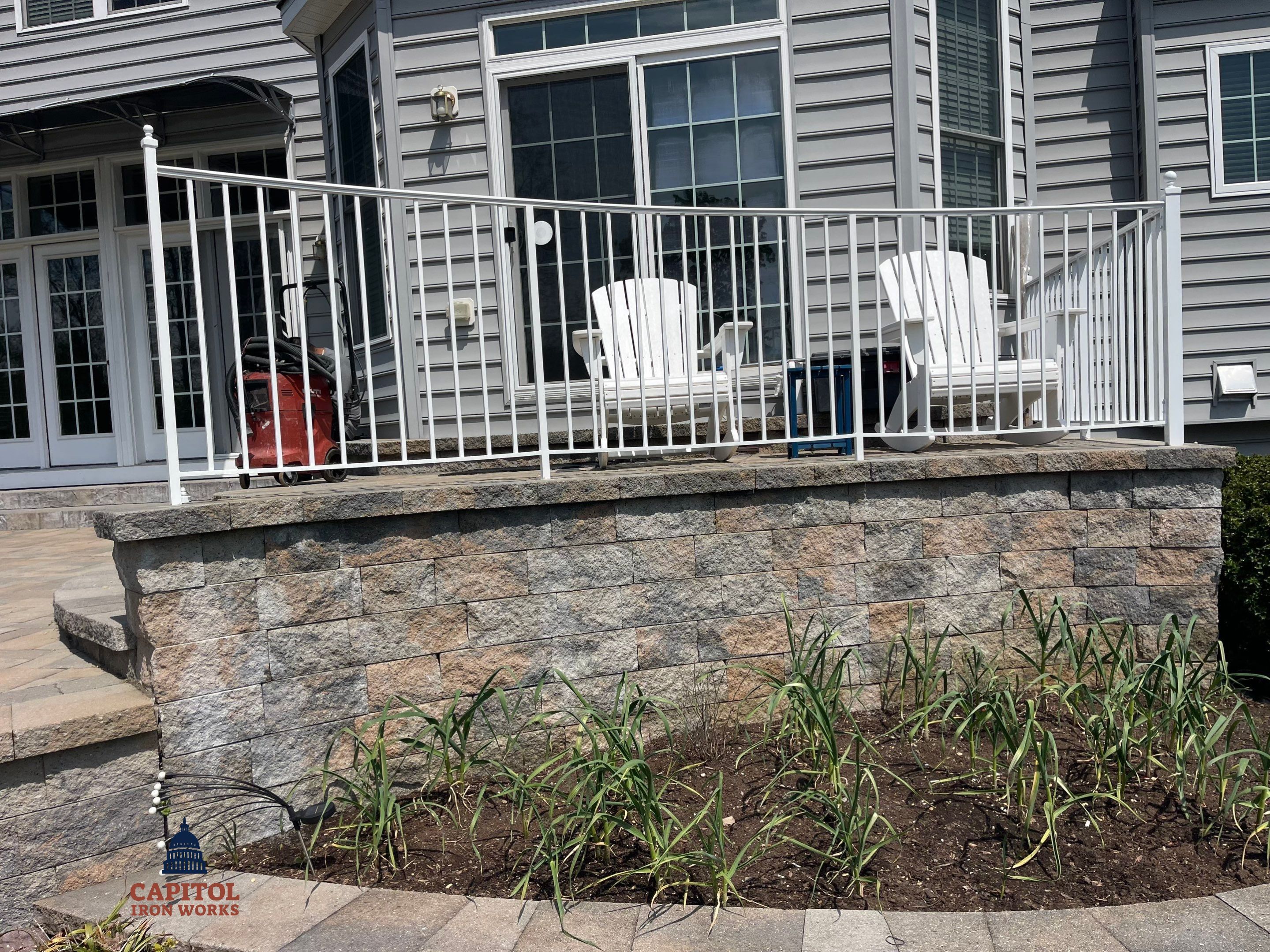 Traditional White Aluminum Railing – Residential Porch – New Market, MD by Capitol Iron Works