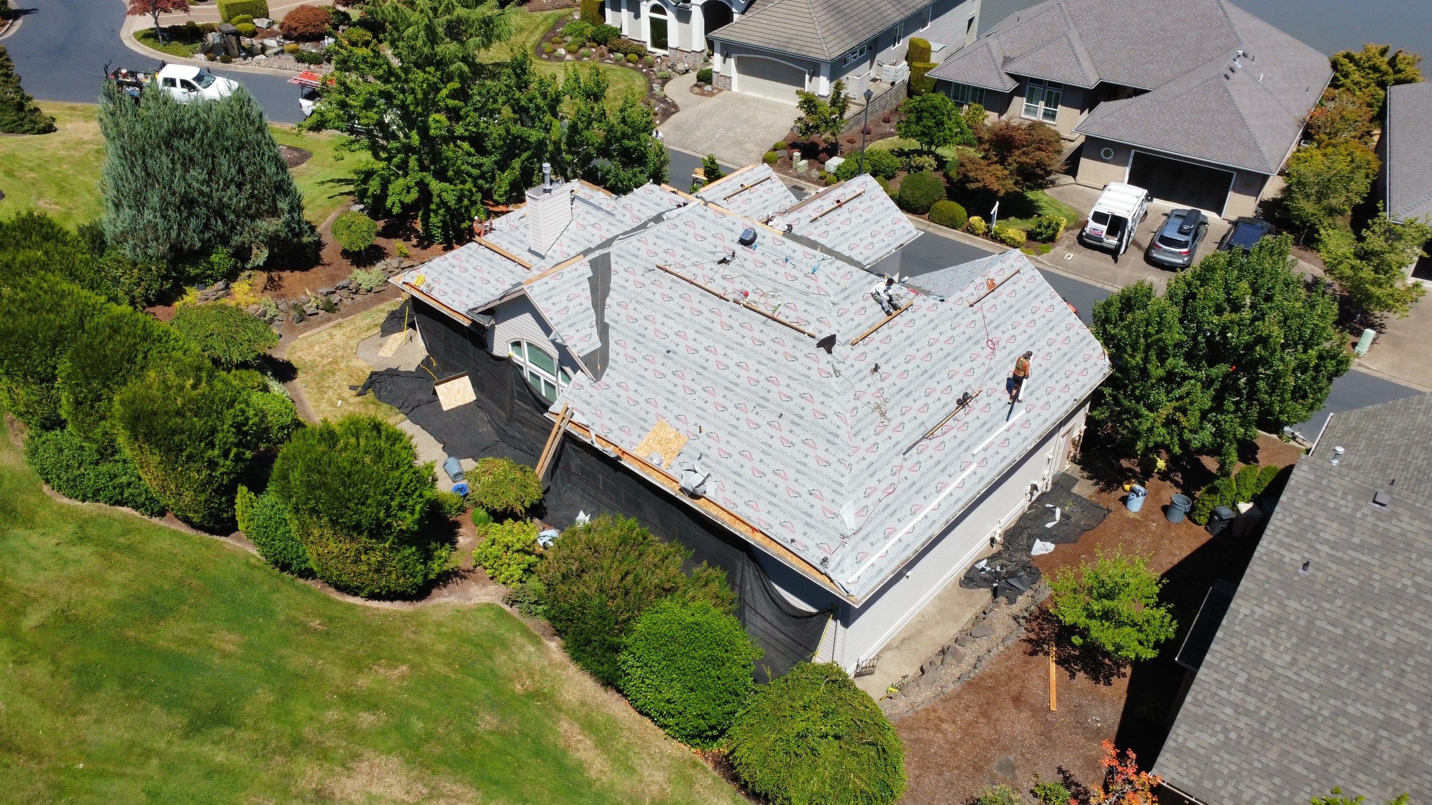 Residential Roofing Installation using IKO Dynasty (Color: Shadow Brown) by Orezona Building & Roofing Company, Inc.