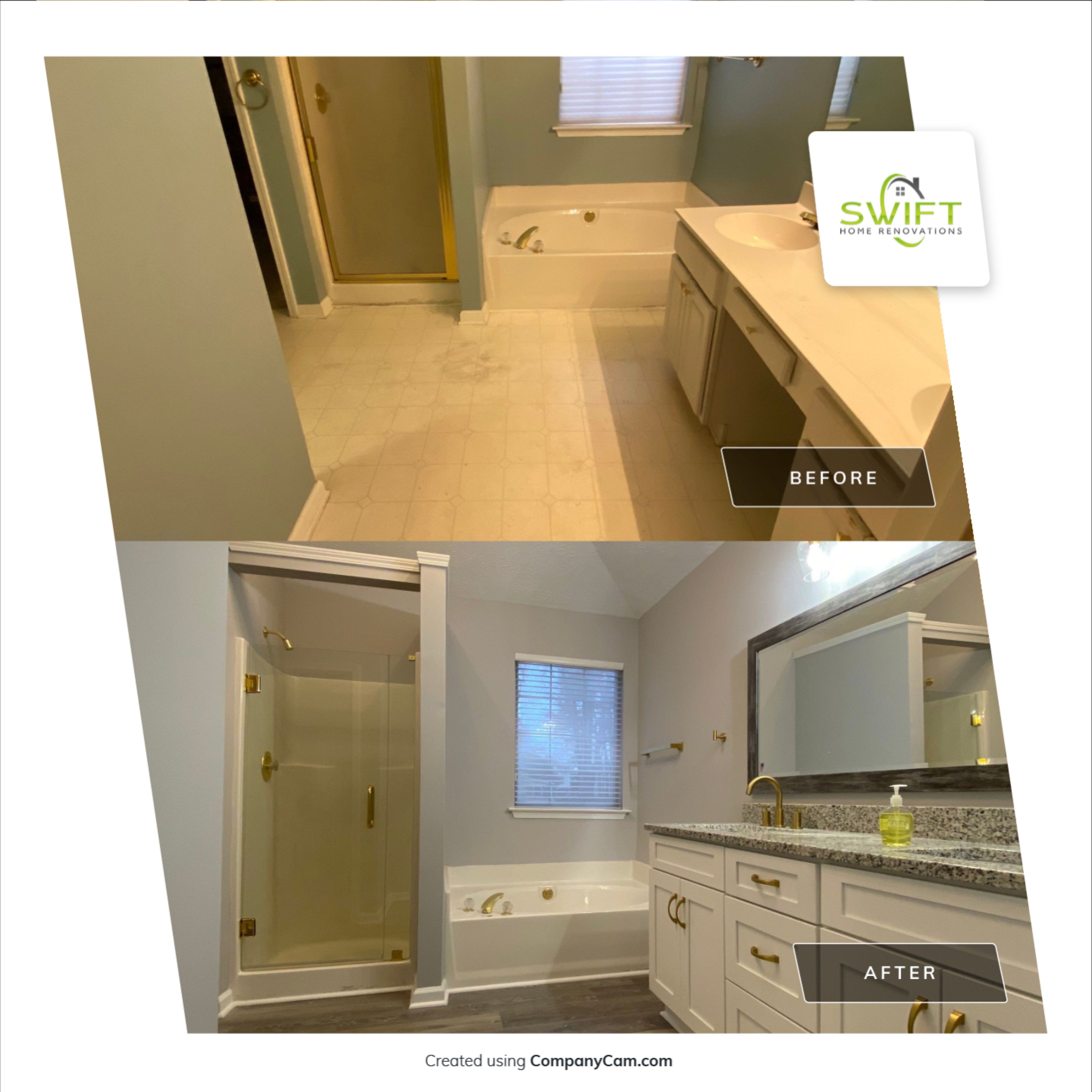 Comprehensive Interior Remodel and Modern Bathroom Renovation in Mableton by Swift Home Renovations