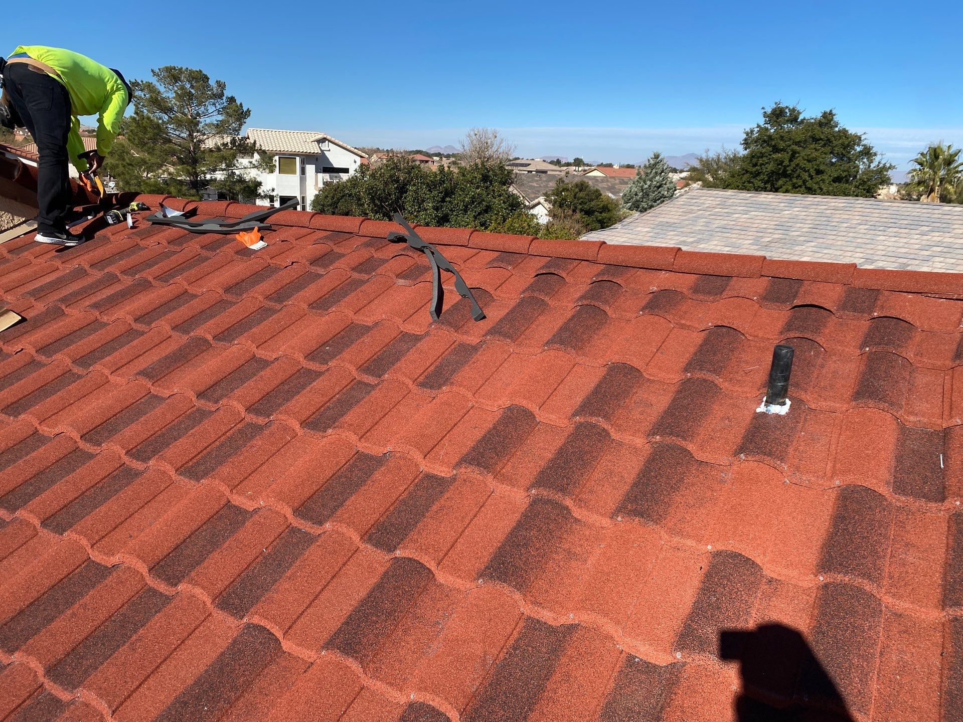 Terra Cotta Stone Coated Steel by Reimagine Roofing