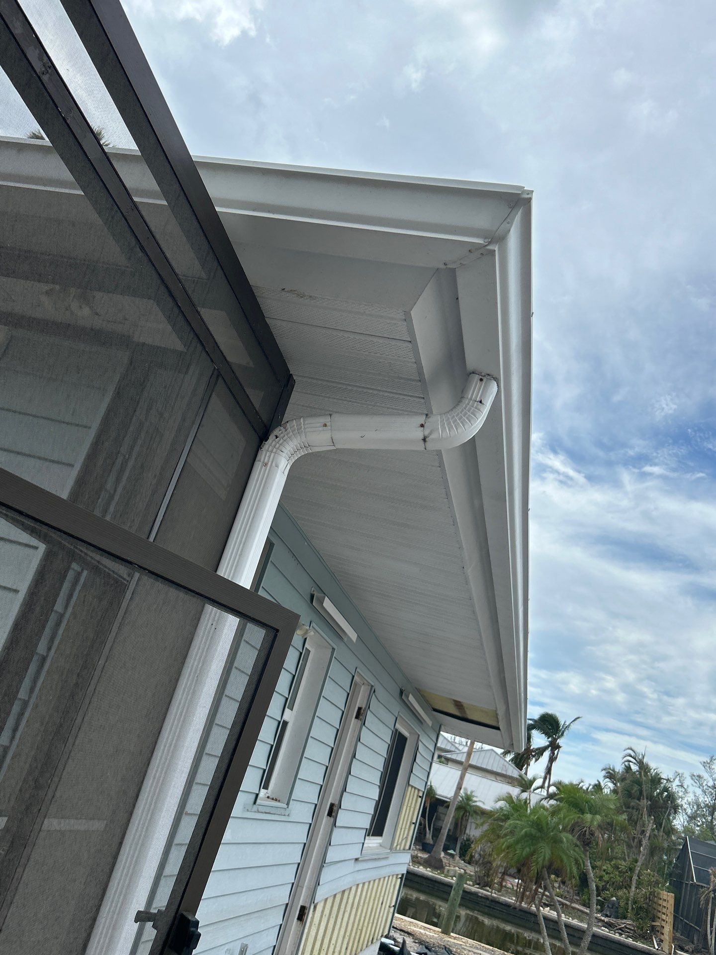 White Soffit and Fascia Upgrade in Longboat Key FL by Gutter Professors