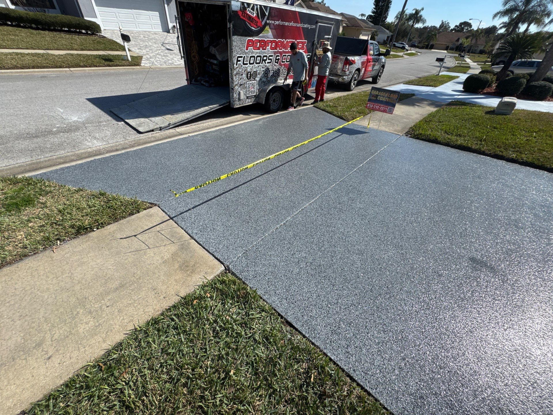 Driveway & Sidewalk Upgrade With Nightfall Flake by Performance Floors & Coating