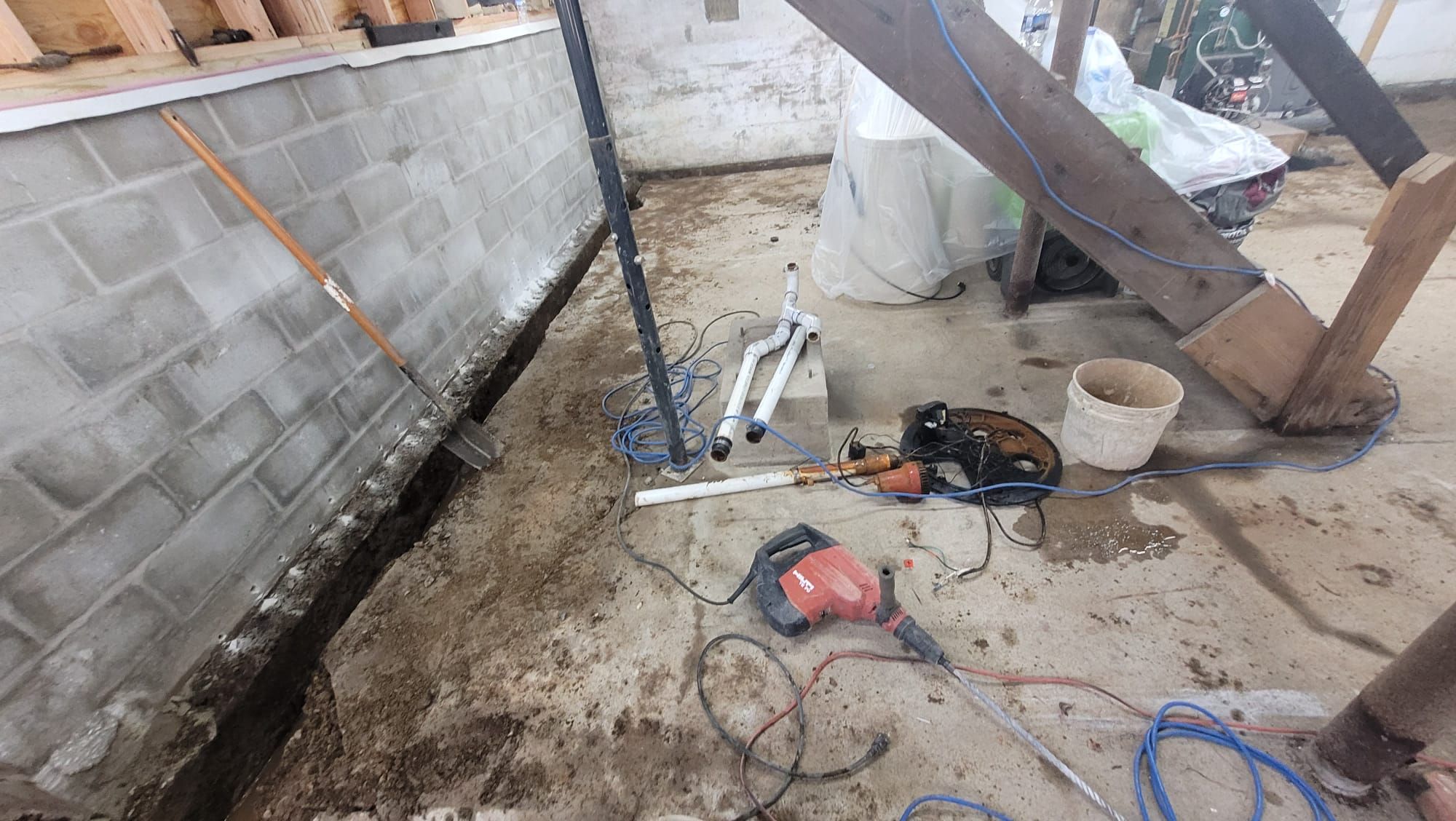 Interior French Drain Boonton NJ by Pure Service Pro, LLC 