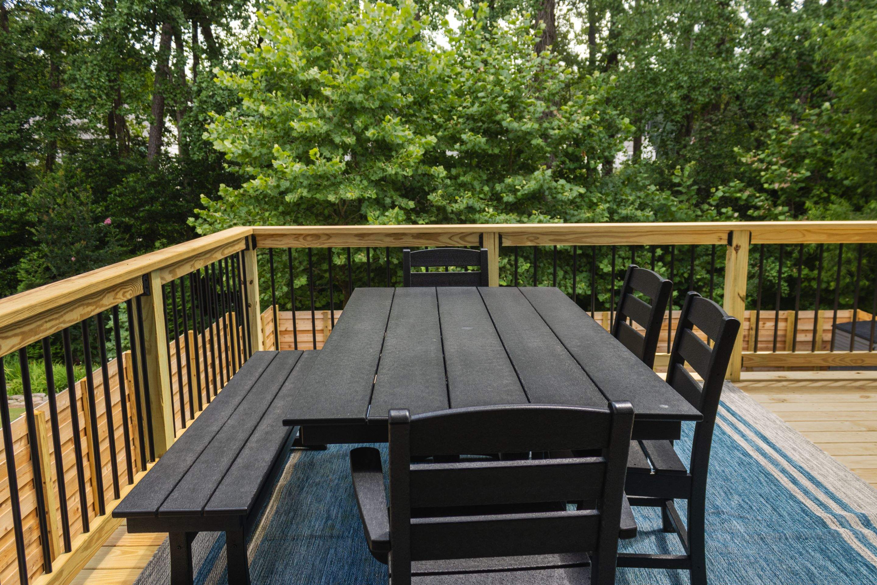 Decatur, GA Multi-Deck Rebuild using Pressure Treated Pine with Trex LED Riser Lights by Nelson Exteriors 